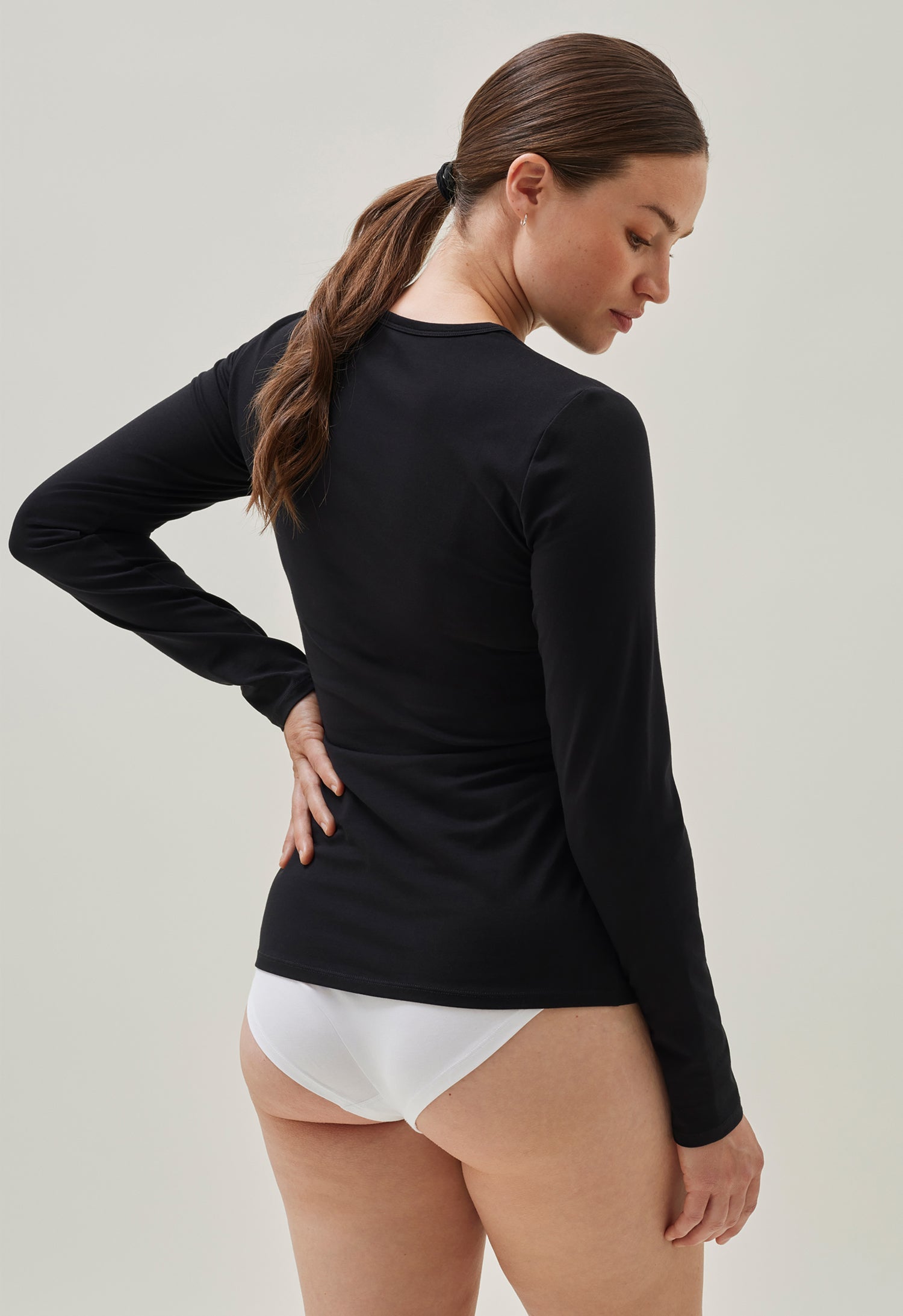 The Maternity & Nursing Long Sleeve Top in Black