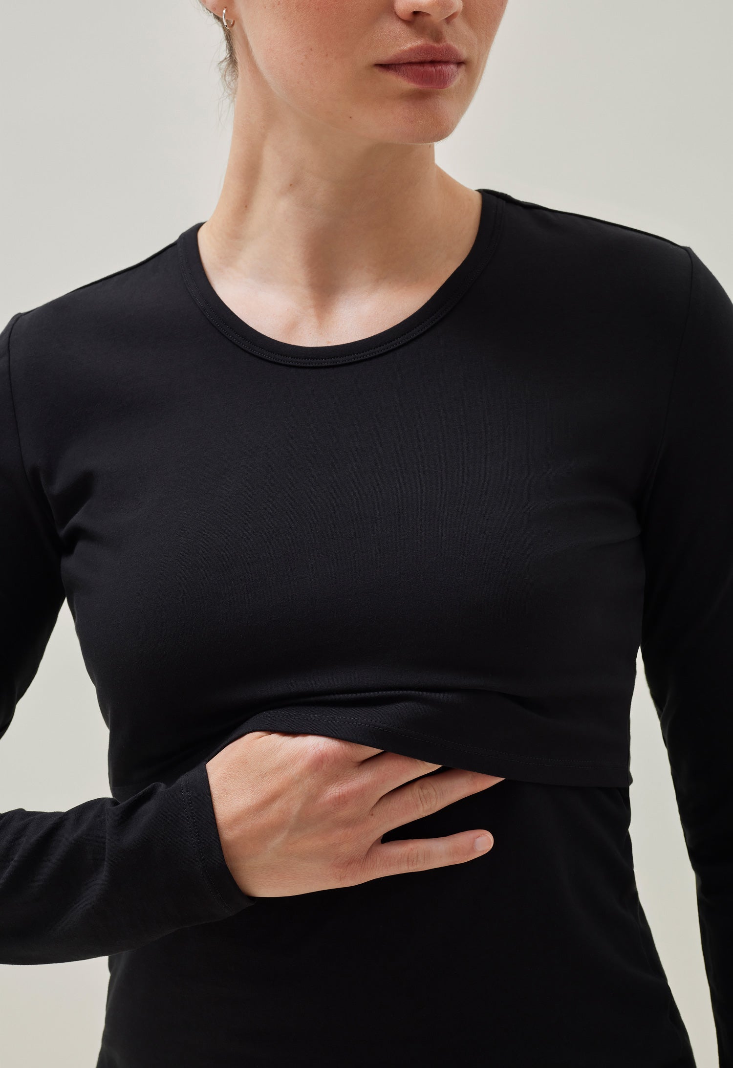 The Maternity & Nursing Long Sleeve Top in Black