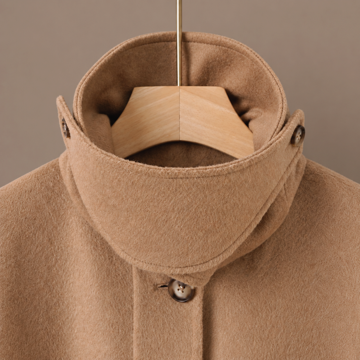 Wool Blend Convertible Cape Coat in Heather Grey