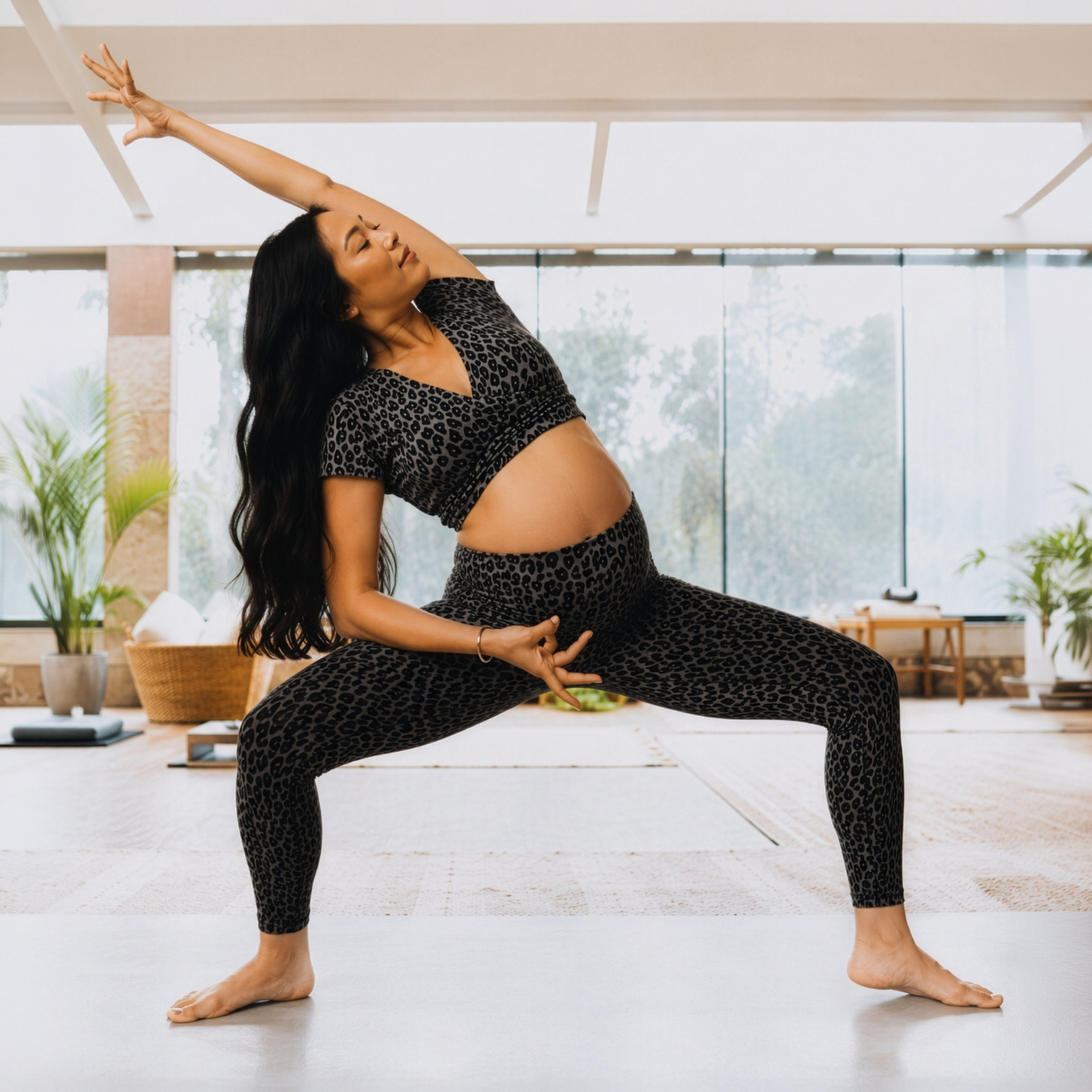 Once-On-Never-Off Maternity & Postpartum Legging in Charcoal Leopard