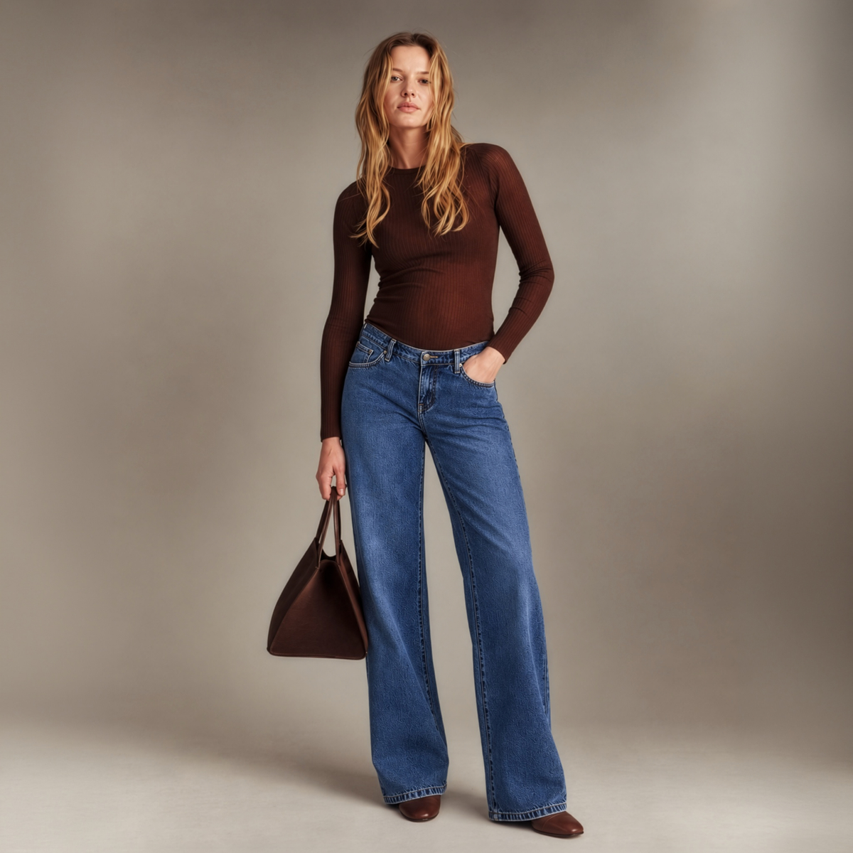 Billie Wide-Leg Maternity Jeans in Dark Wash