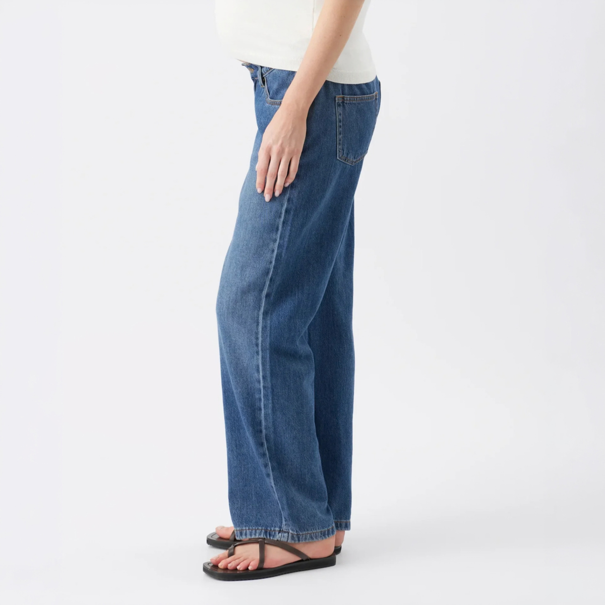 Billie Wide-Leg Maternity Jeans in Dark Wash