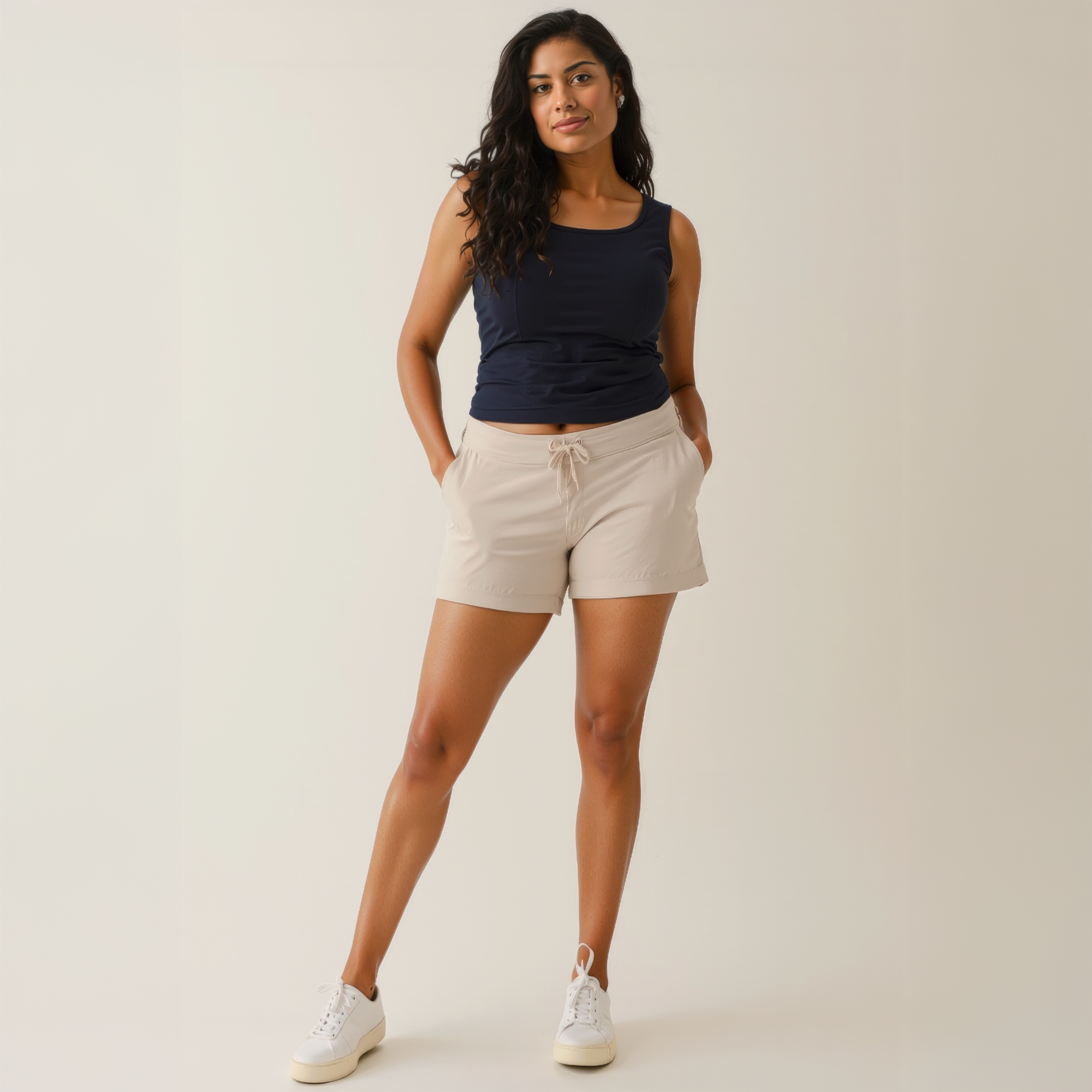The Maternity & Postpartum Sweat Shorts in Putty