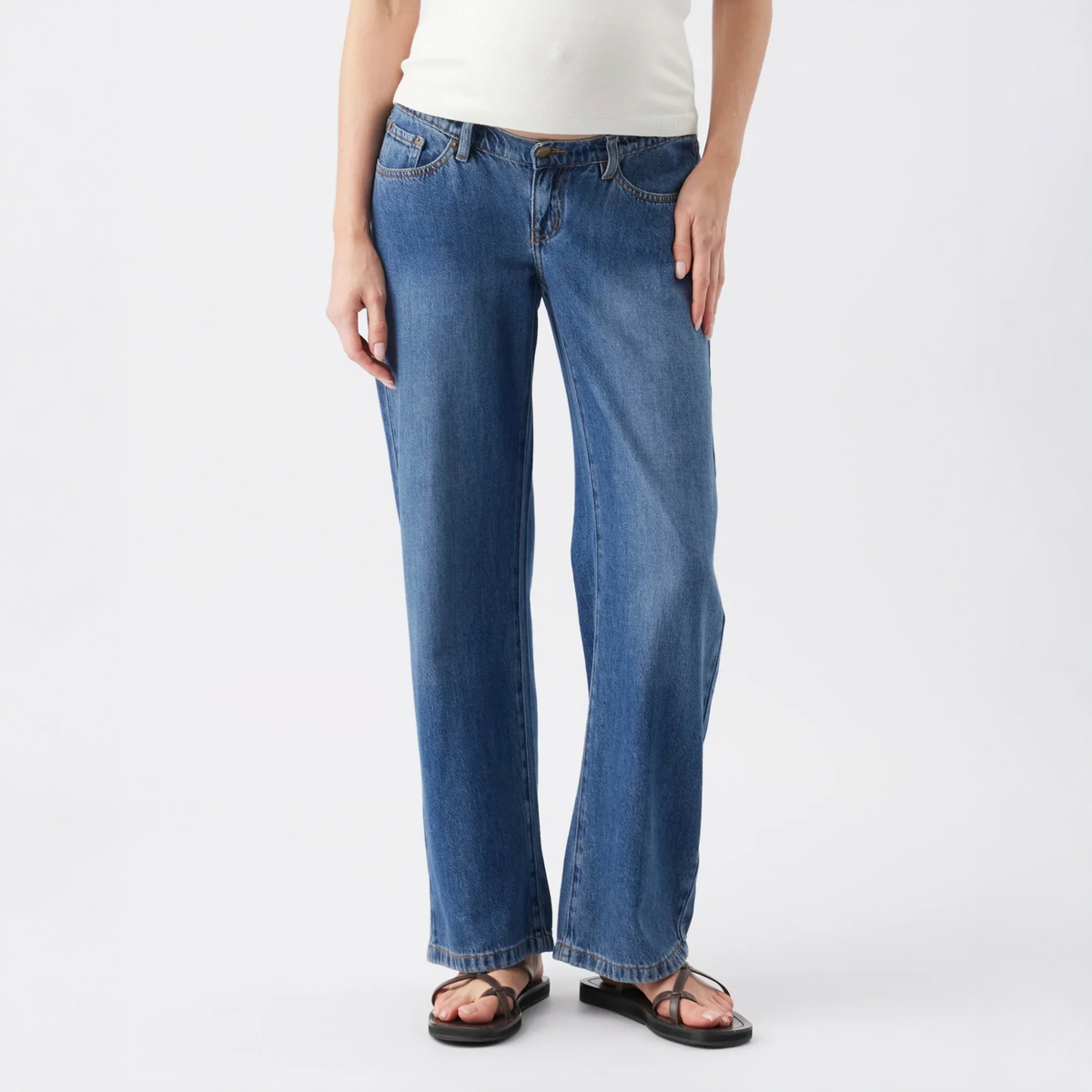 Billie Wide-Leg Maternity Jeans in Dark Wash