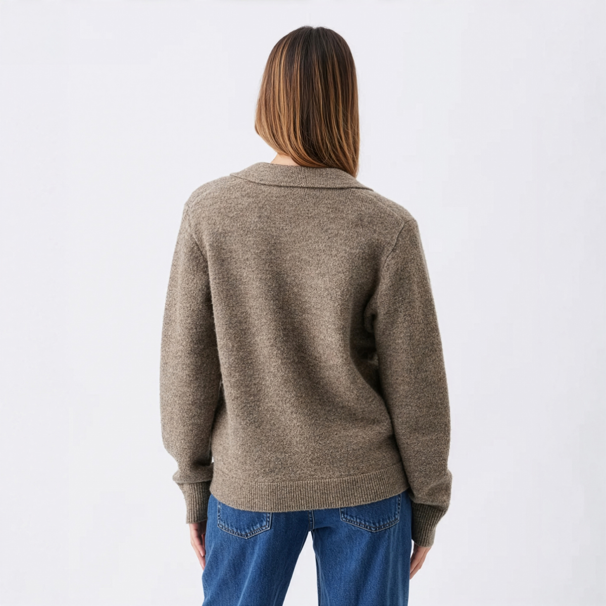Brodie Maternity & Nursing Collared Cardigan in Truffle
