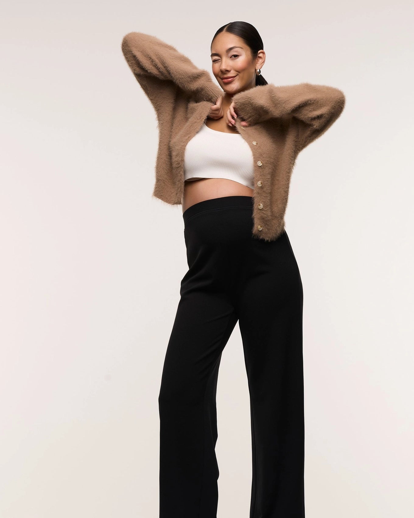 Pull-On Wide Leg Maternity Pants