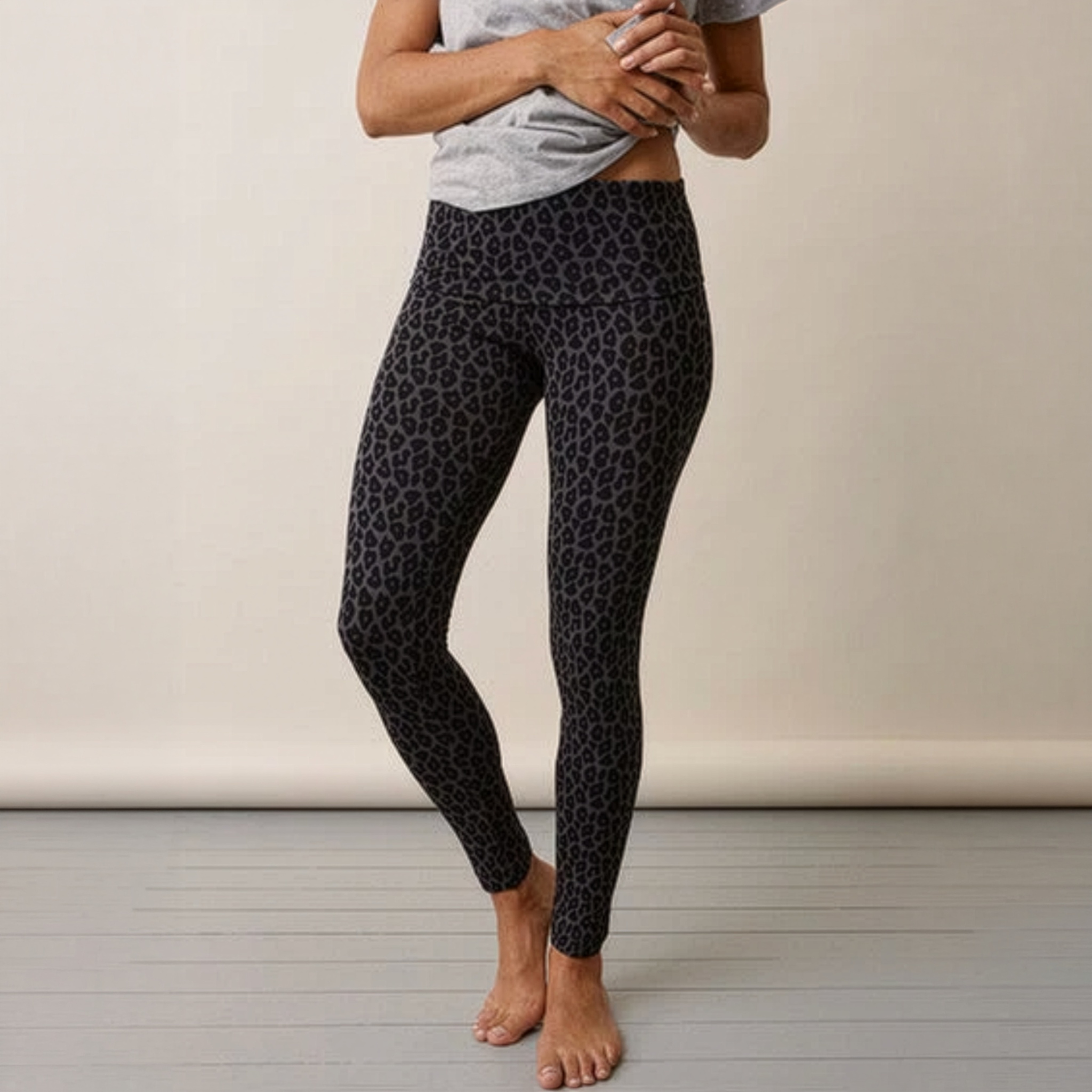 Once-On-Never-Off Maternity & Postpartum Legging in Charcoal Leopard