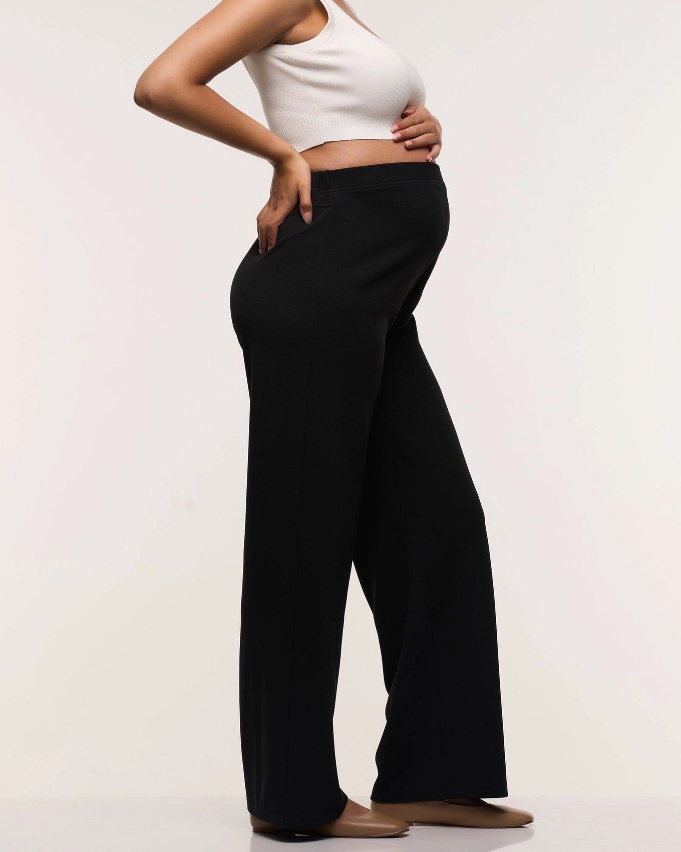 Pull-On Wide Leg Maternity Pants