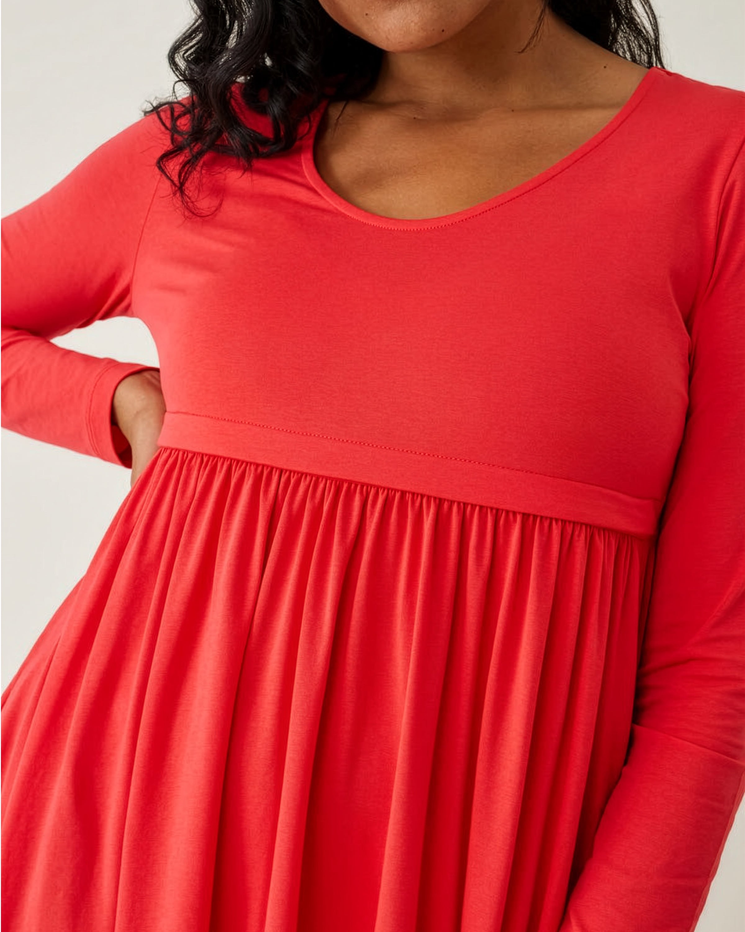 Maternity & Nursing Babydoll Dress in Hibiscus