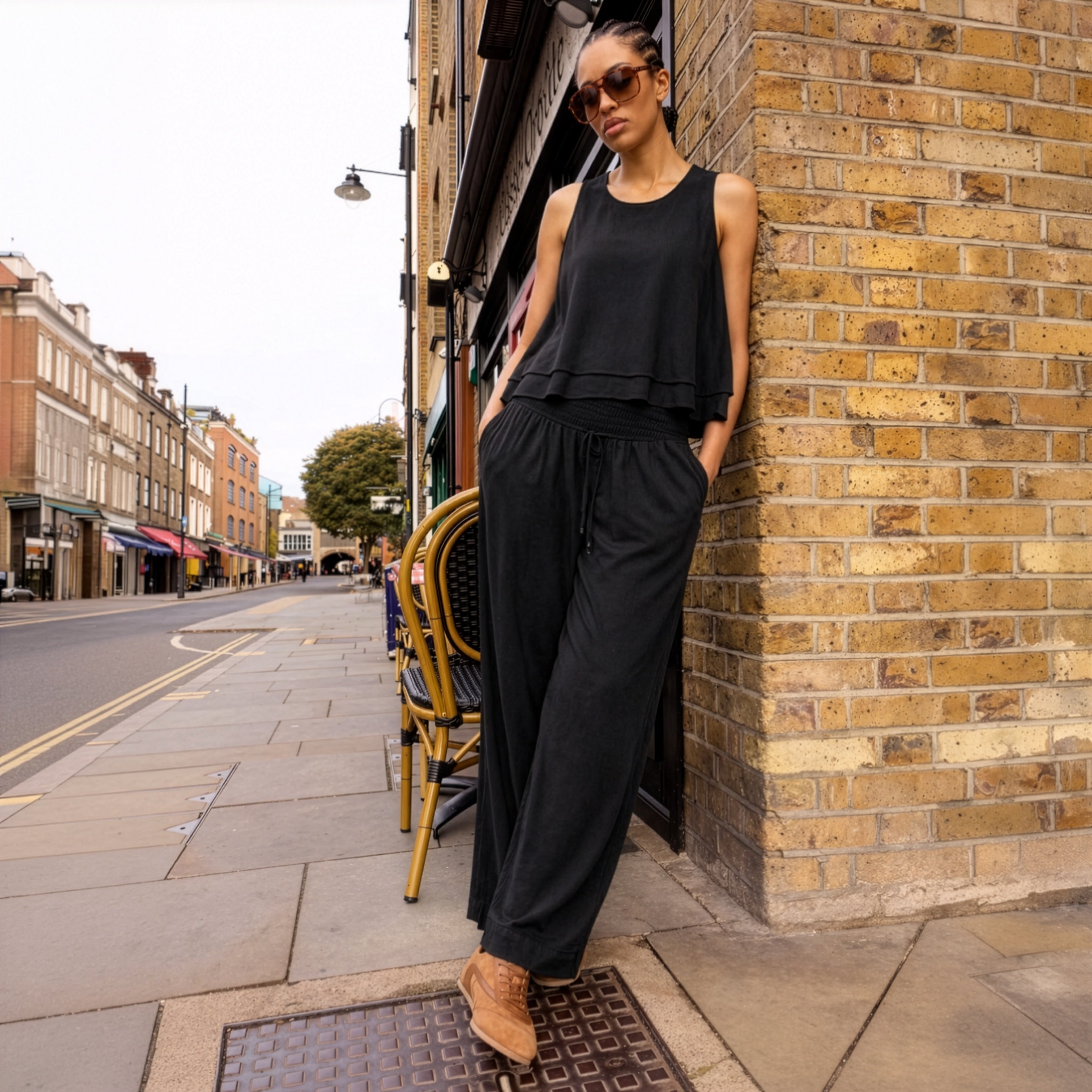 Lois Nursing Top in Black