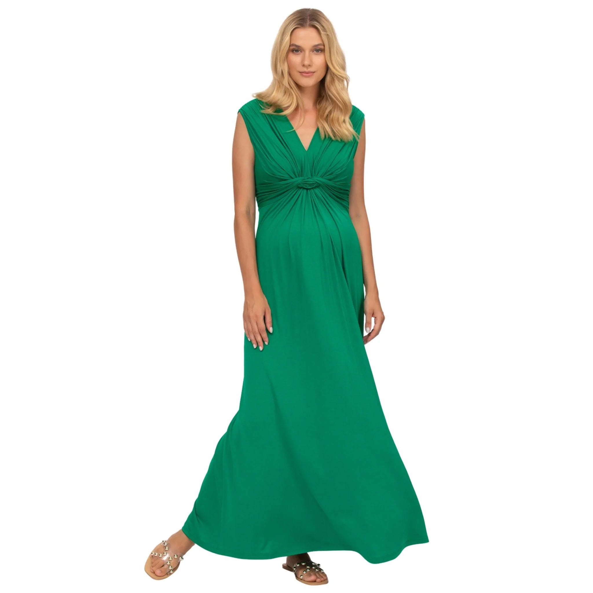 Papaver Maternity & Nursing Maxi Dress in Emerald