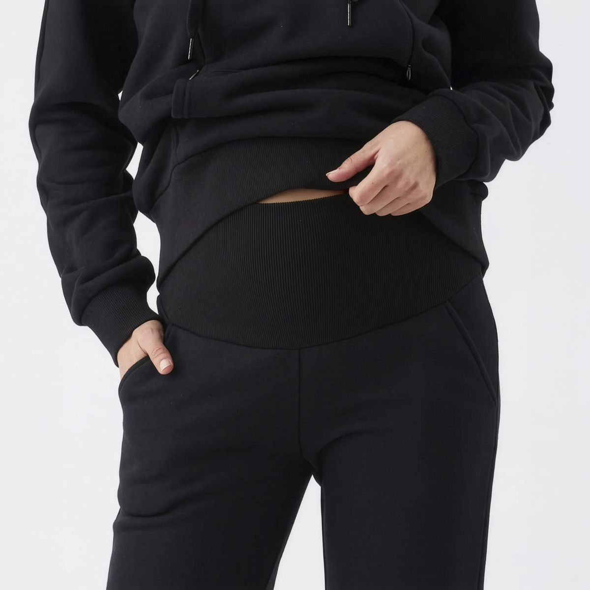 Taylor Over-the-Bump Maternity Joggers in Black