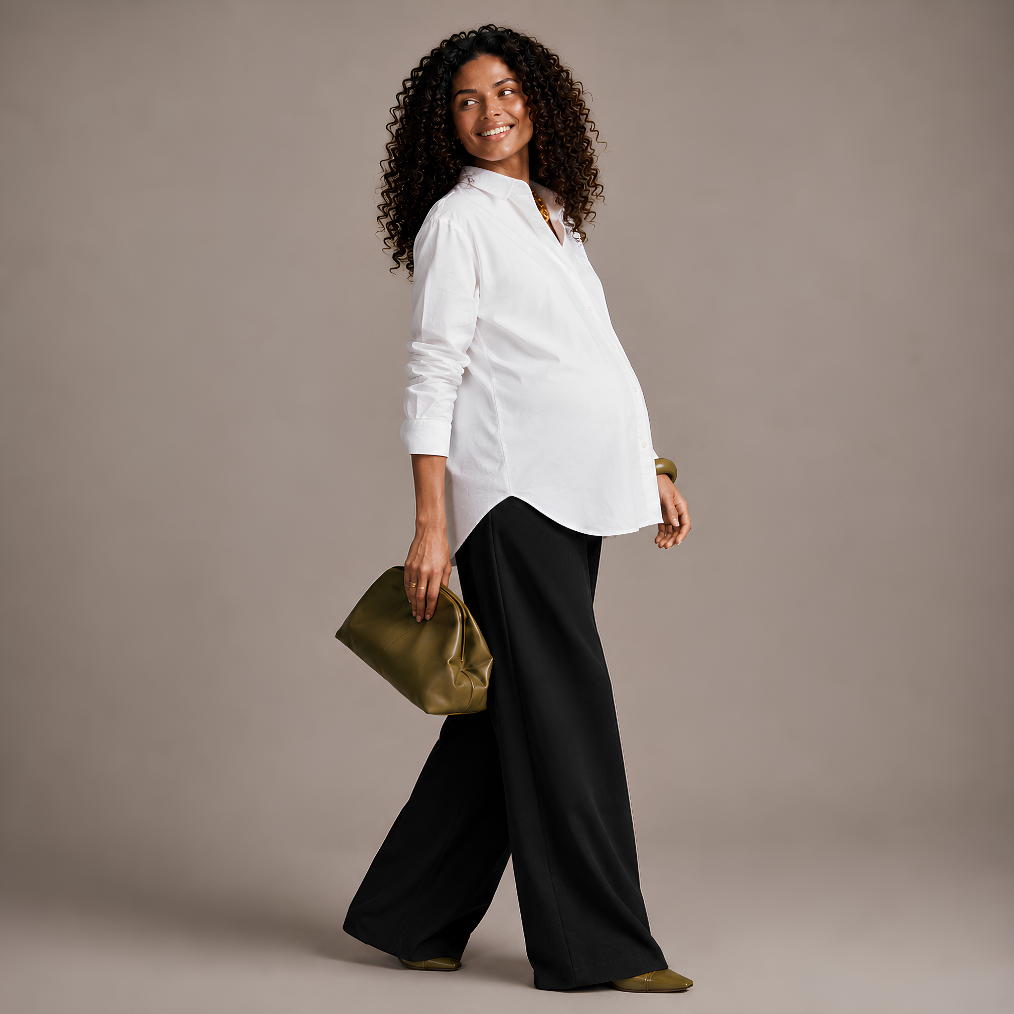 Alexa Wide Leg Maternity Pant in Black