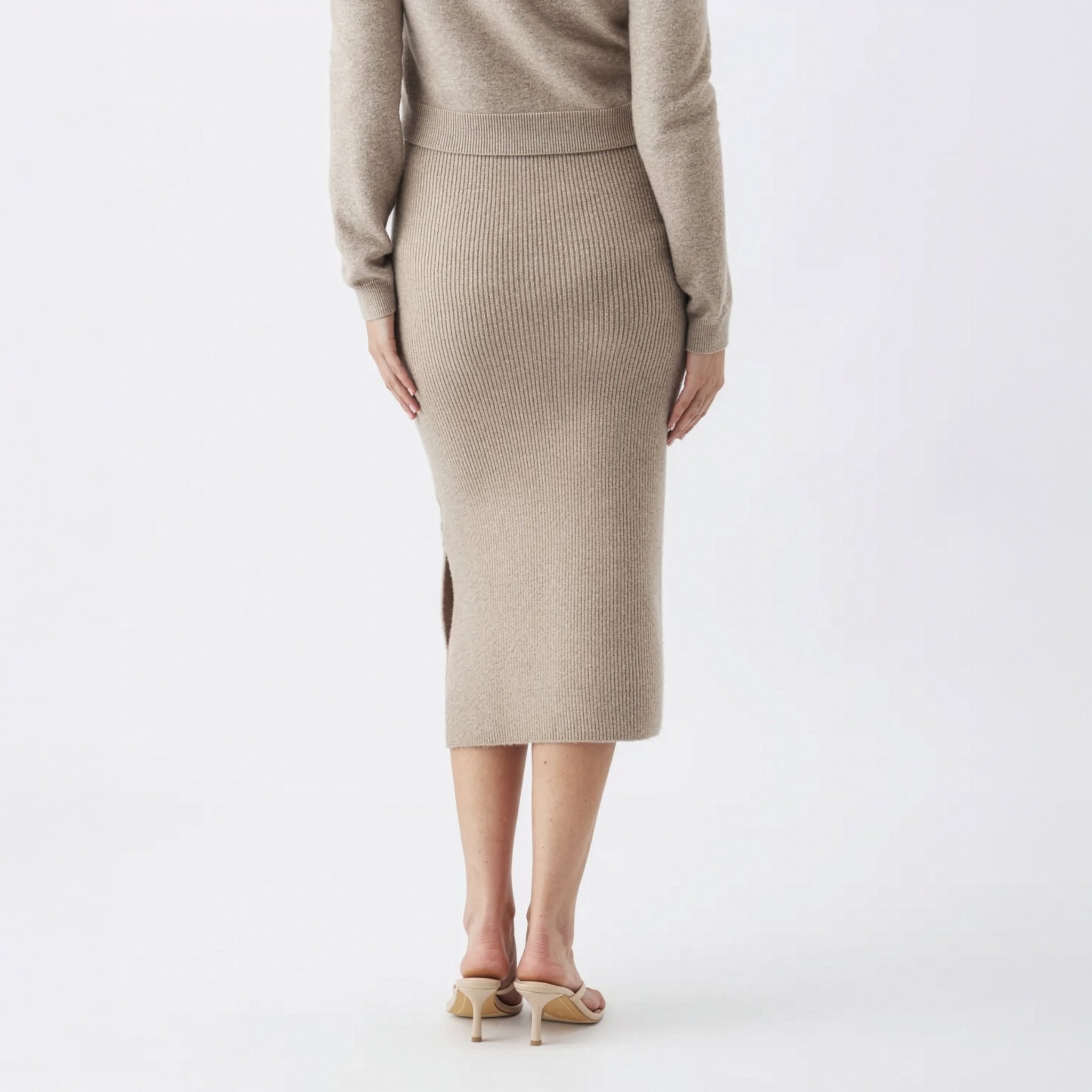Dani Knit Maternity Skirt in Latte