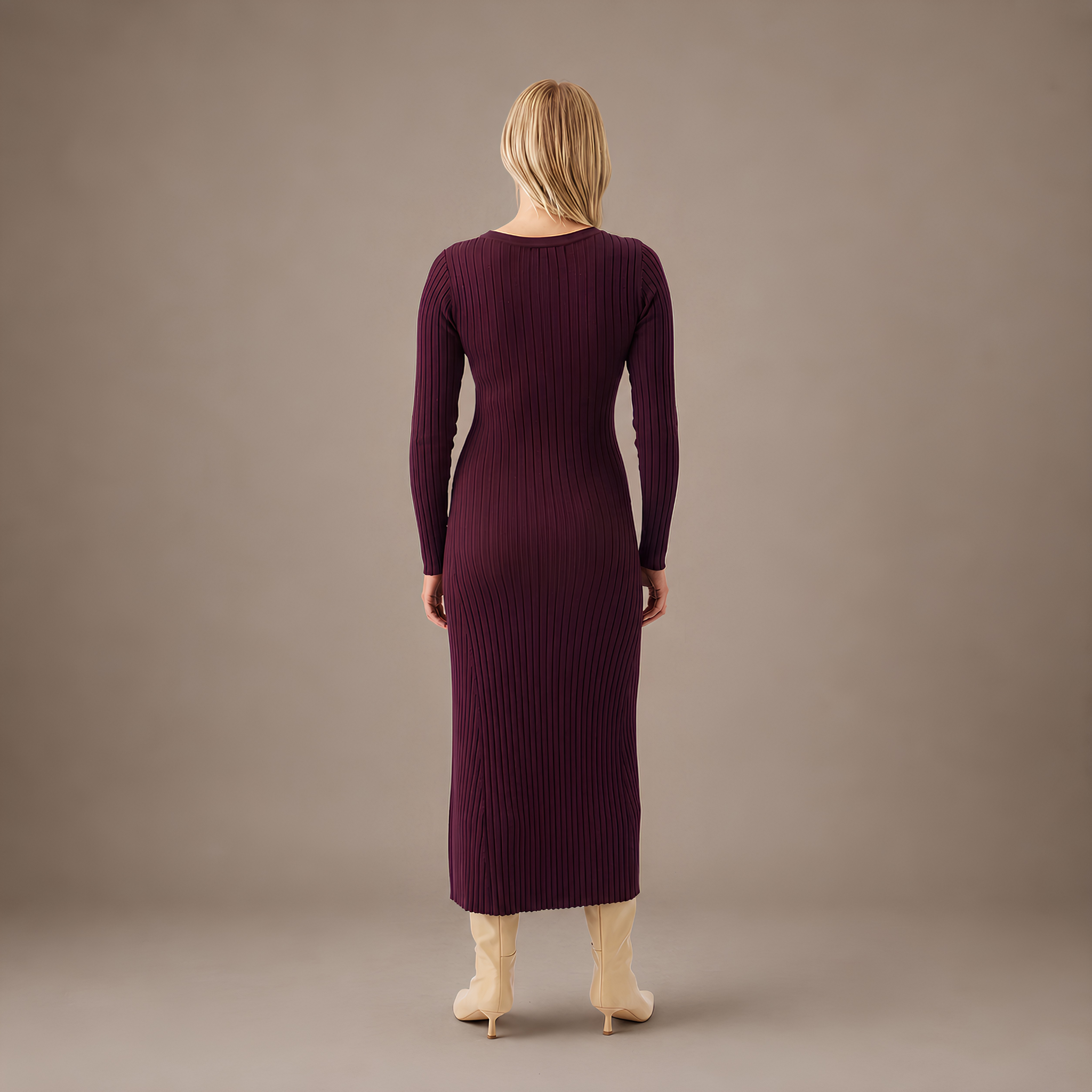 Eden Knit Maternity & Nursing Dress in Maroon