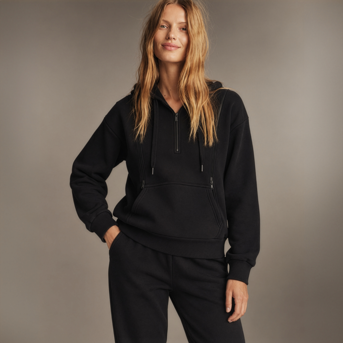 Nicky Maternity & Nursing Hoodie in Black