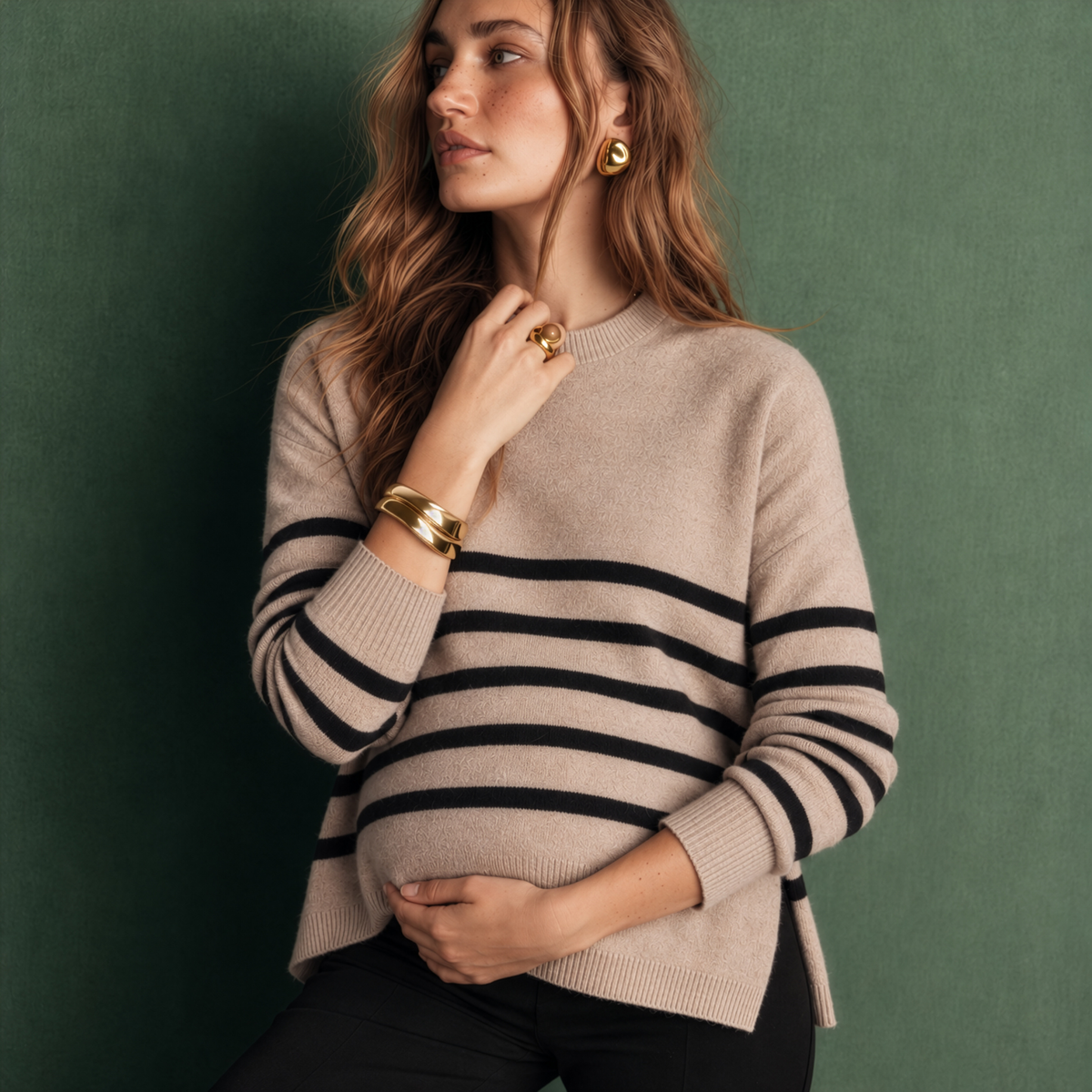 Gerrie Nursing Knit in Mocha & Black