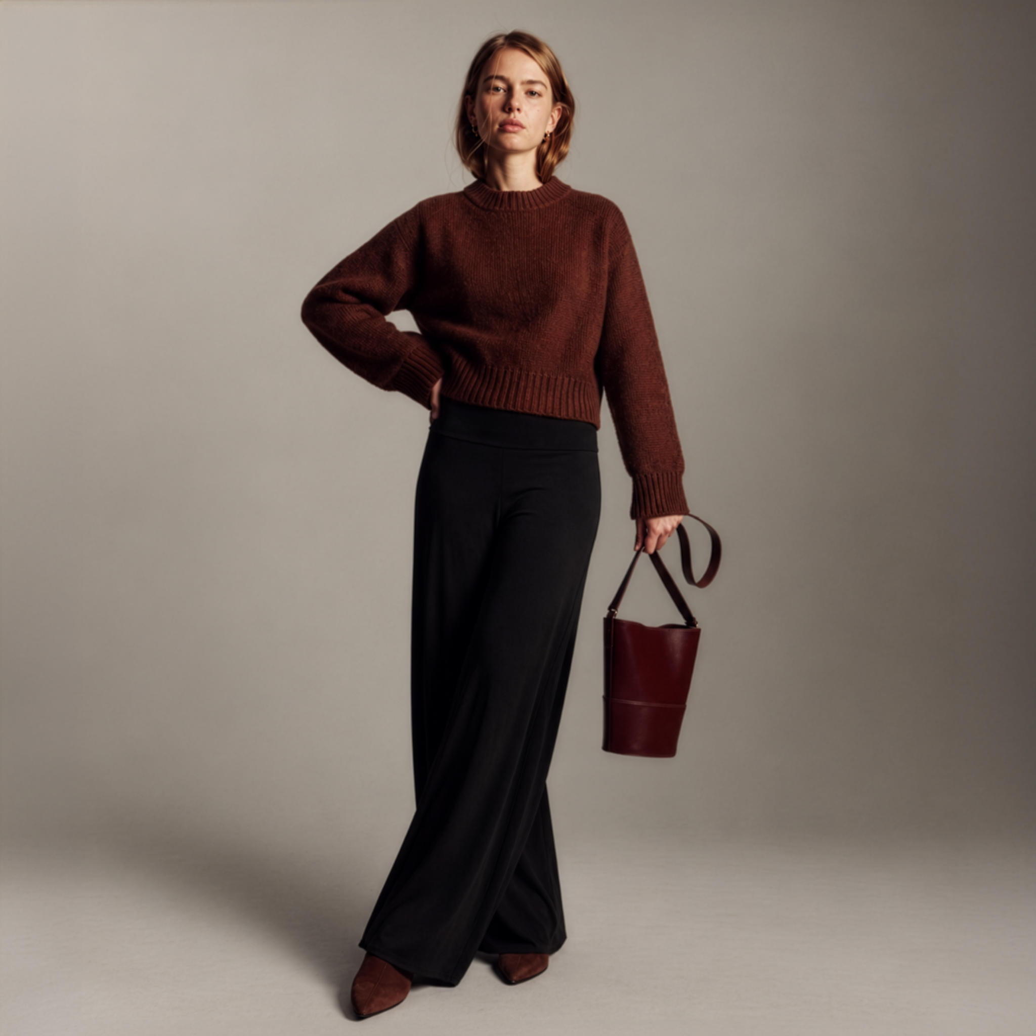 Wide Leg Maternity & Postpartum Lounge Pant in Black