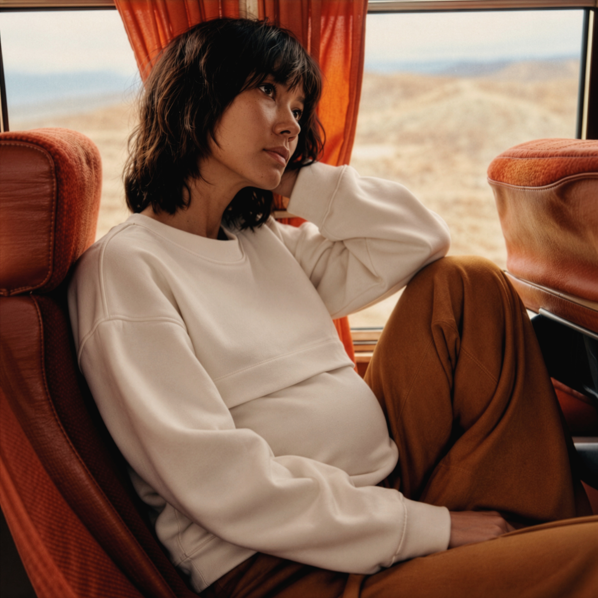 Oversized Maternity & Nursing Zip Jumper