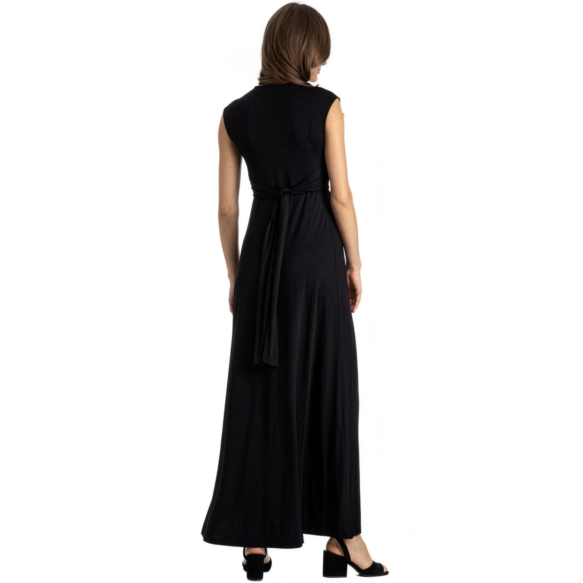 Papaver Maternity & Nursing Maxi Dress in Black