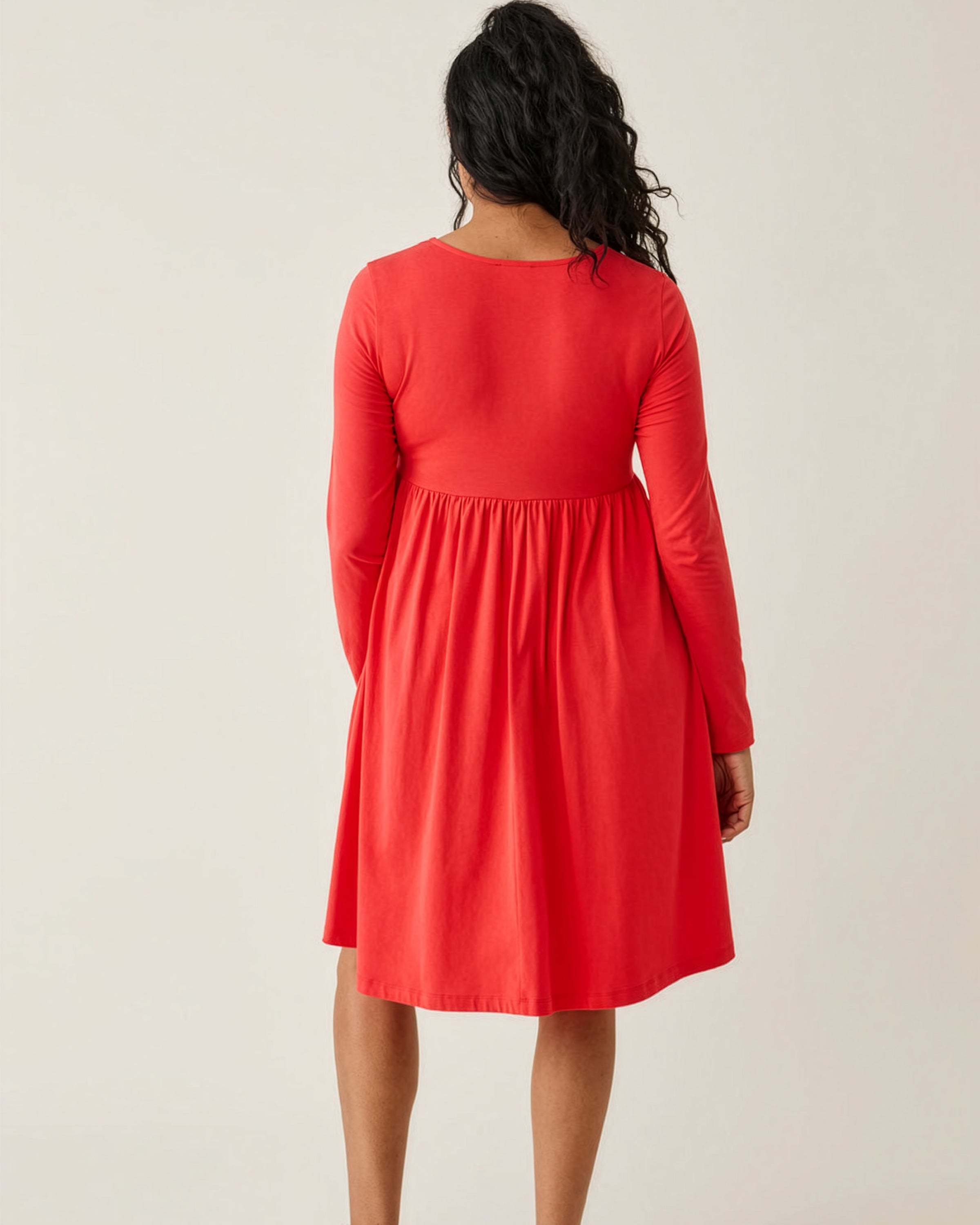 Maternity & Nursing Babydoll Dress in Hibiscus