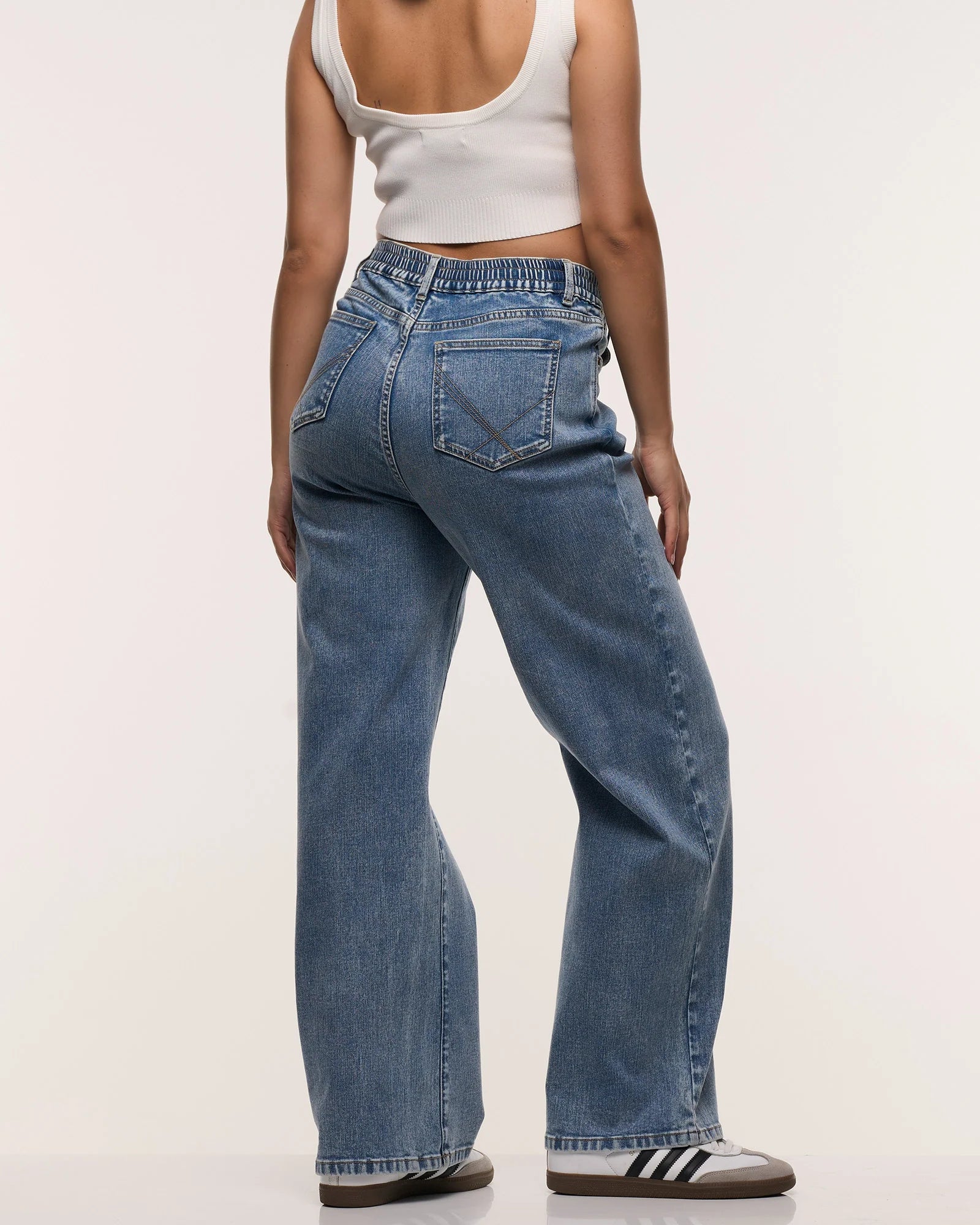 Relaxed Wide Leg Maternity Jeans in Dark Stone