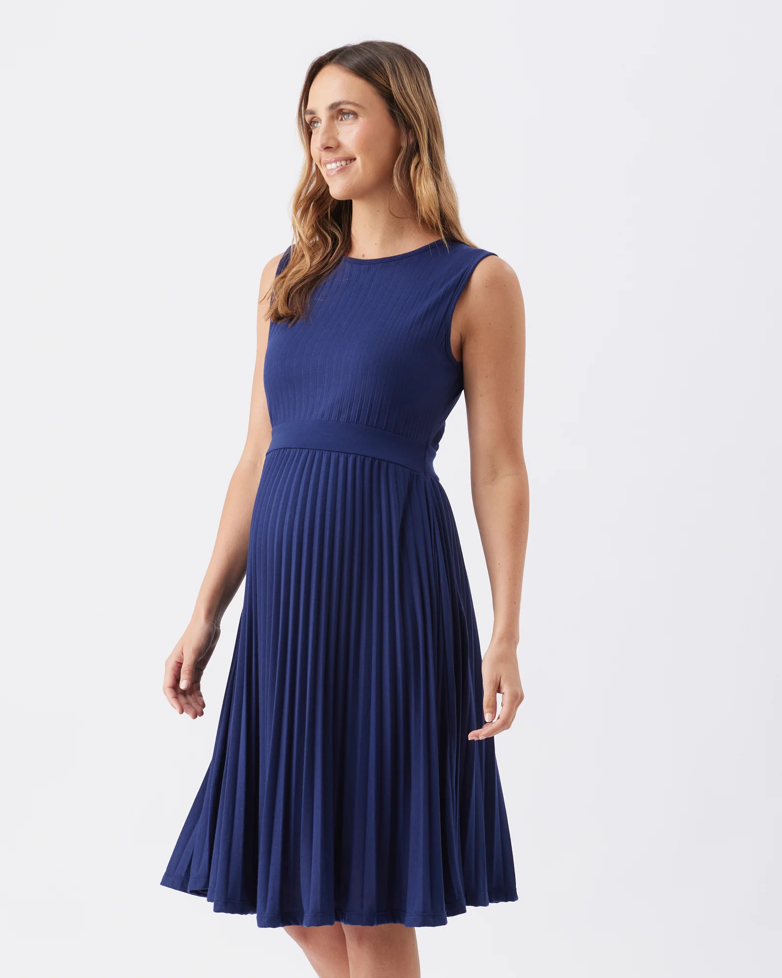 Knife Pleat Maternity Dress
