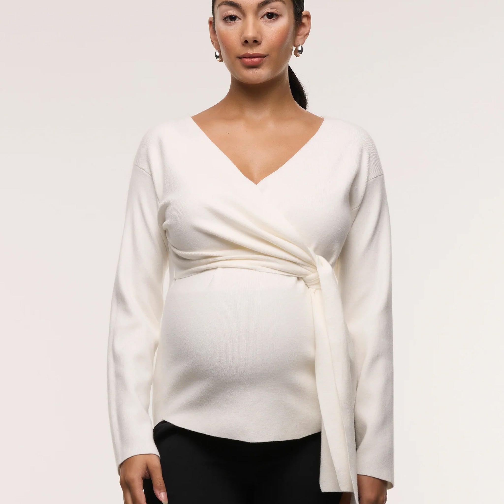 Cross Wrap Knit Feeding Top