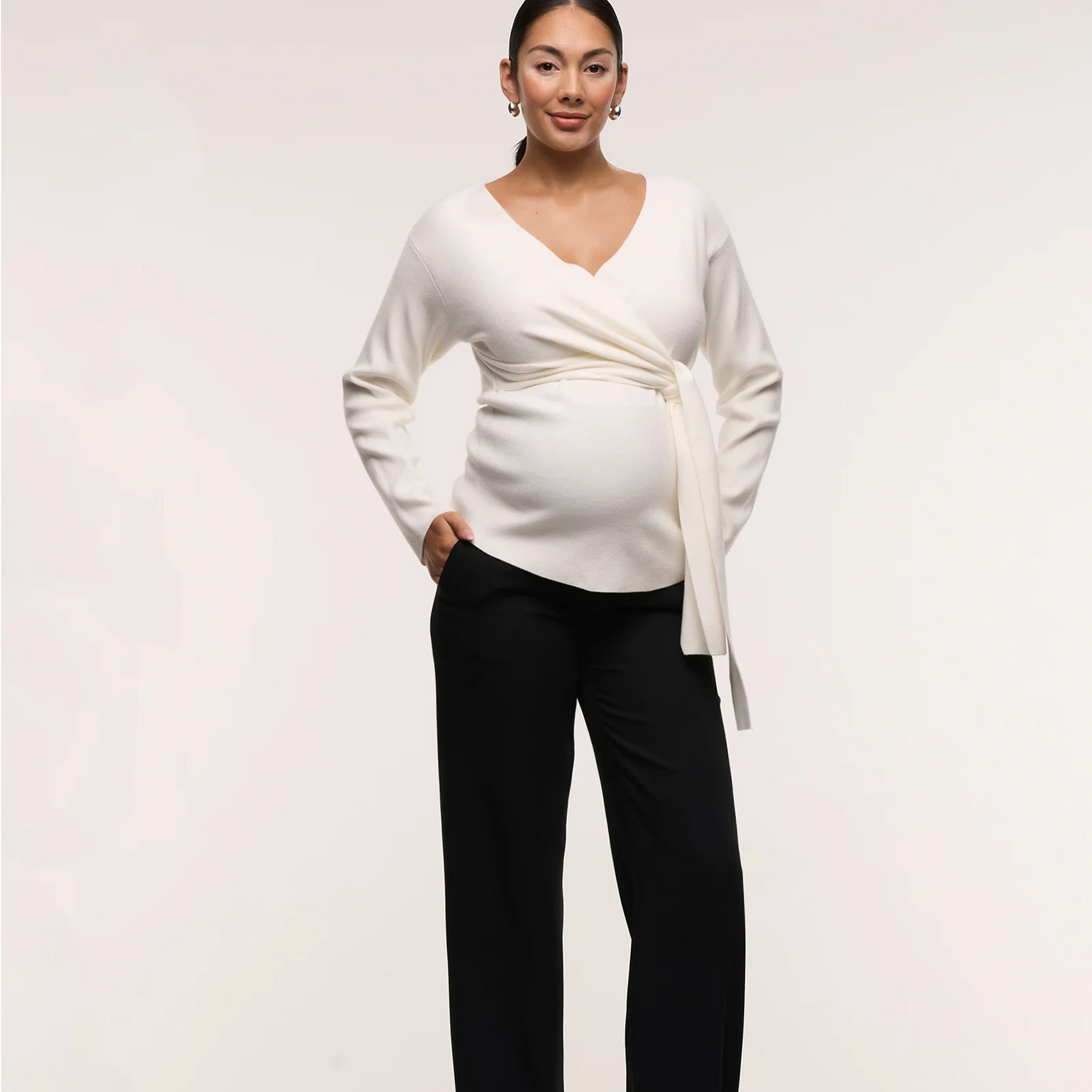 Cross Wrap Knit Feeding Top