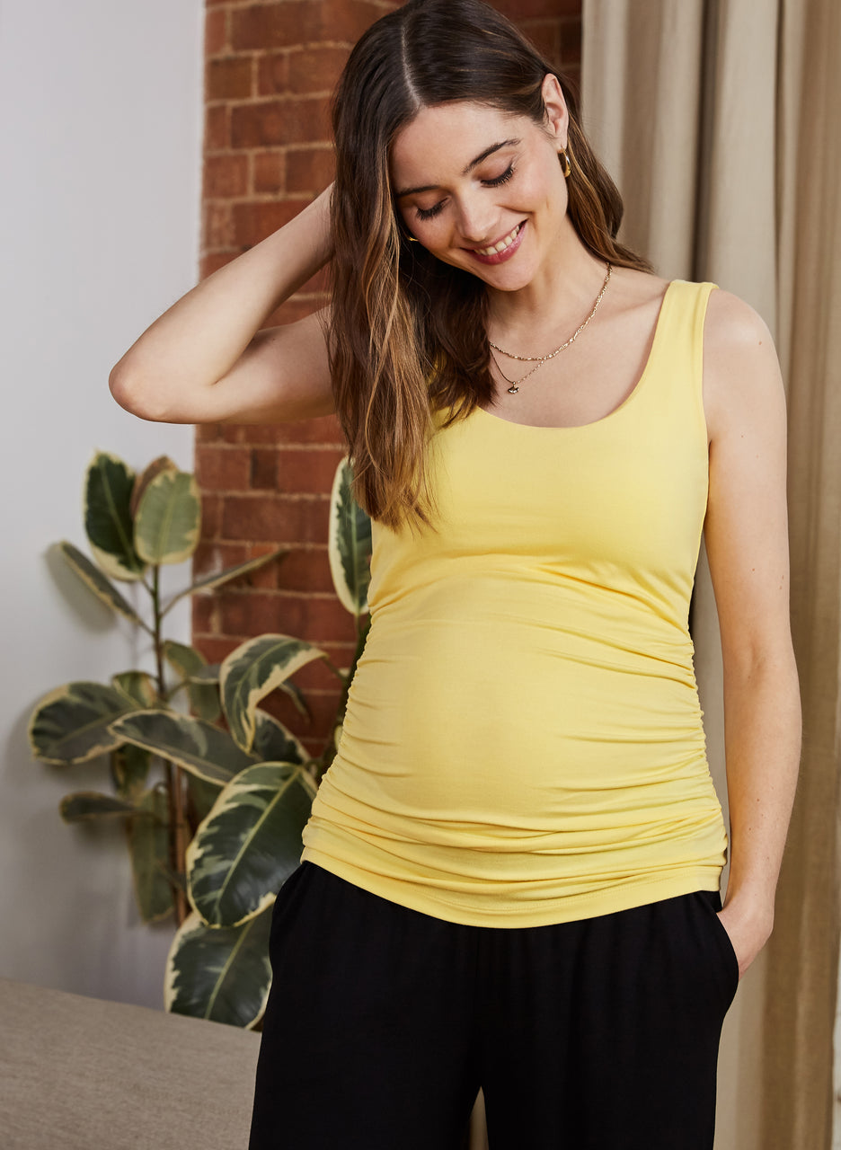 The Essentials Maternity Tank in Daffodill