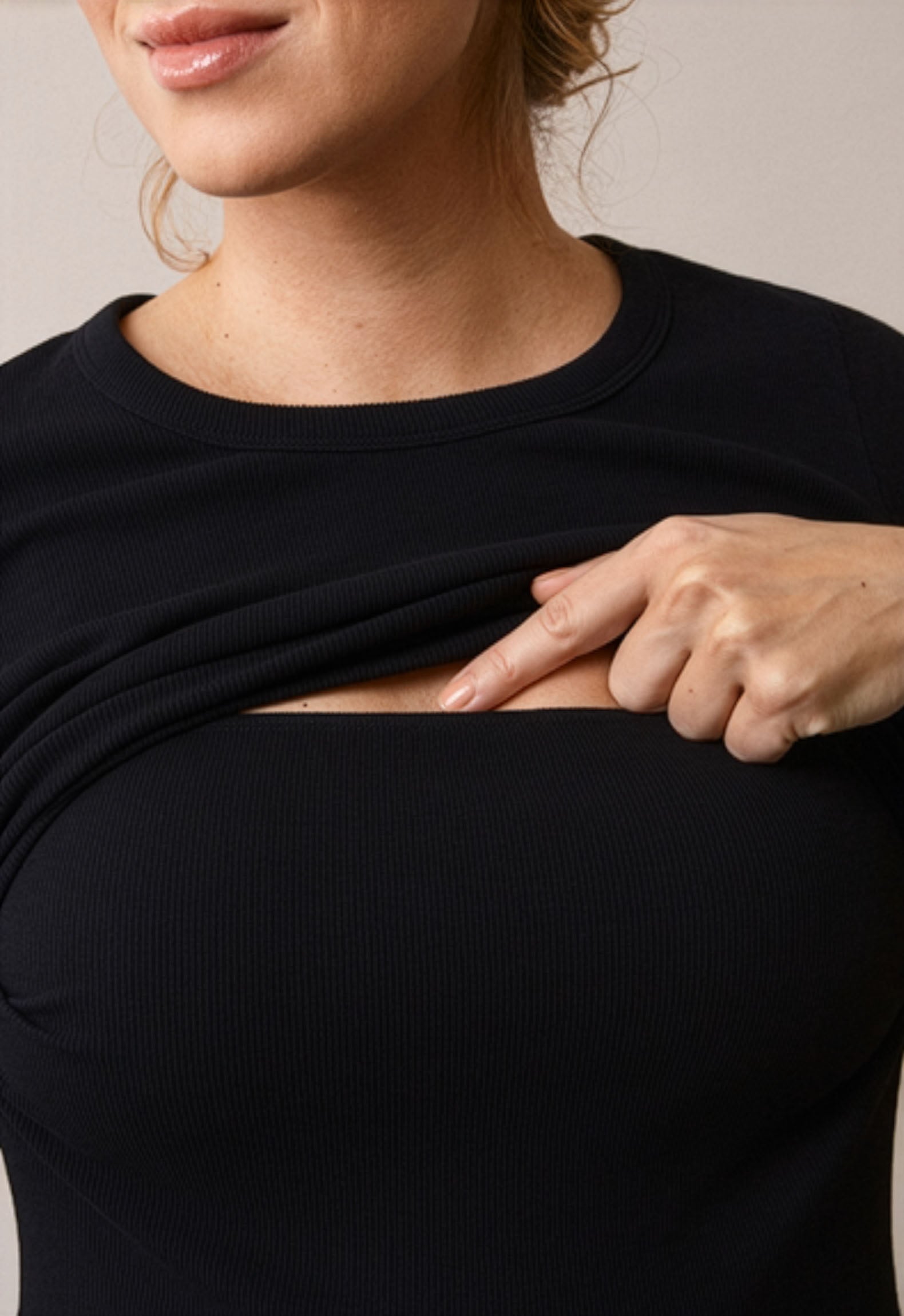 The Maternity & Nursing Long Sleeve Top in Black
