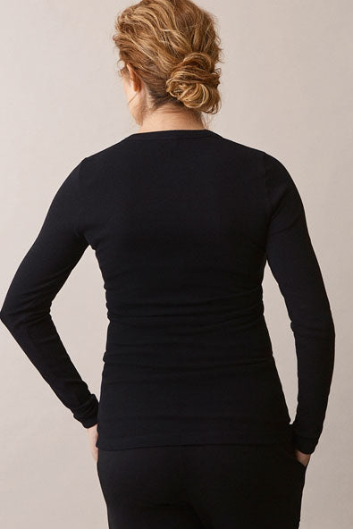 The Maternity & Nursing Long Sleeve Top in Black