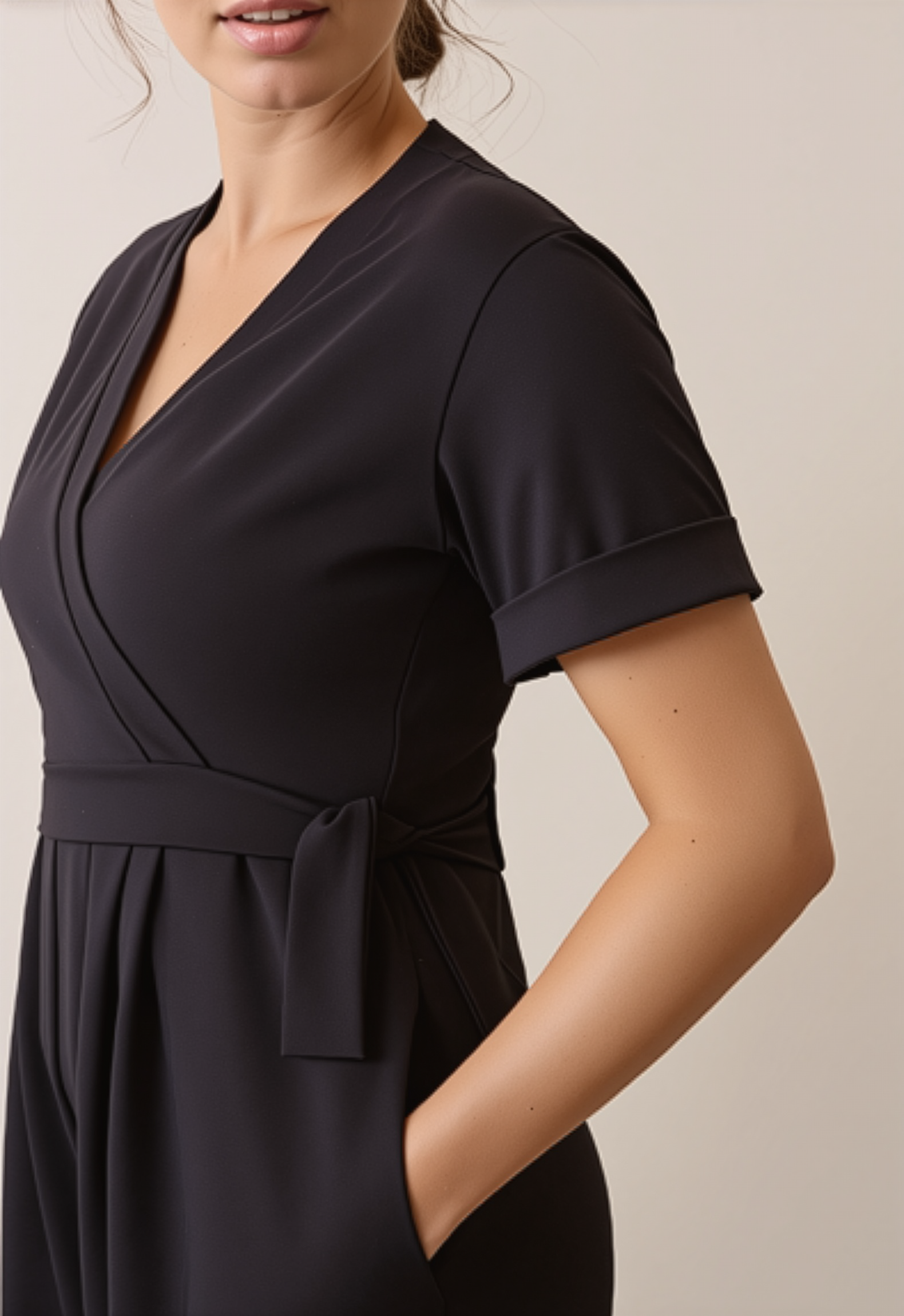 Amelia Maternity & Nursing Jumpsuit in Black