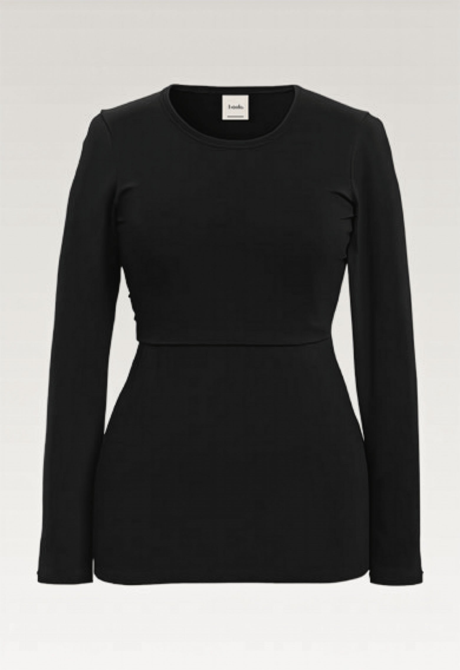Classic Long Sleeved Maternity & Nursing Top in Black