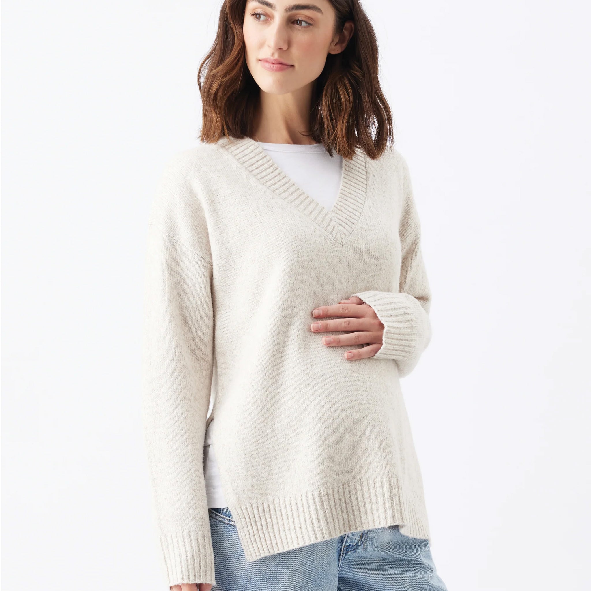 Vera Nursing Knit in Oat Marle