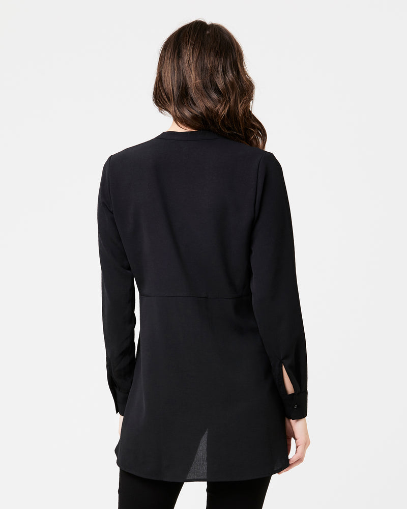 Peplum Maternity & Nursing Shirt in Black