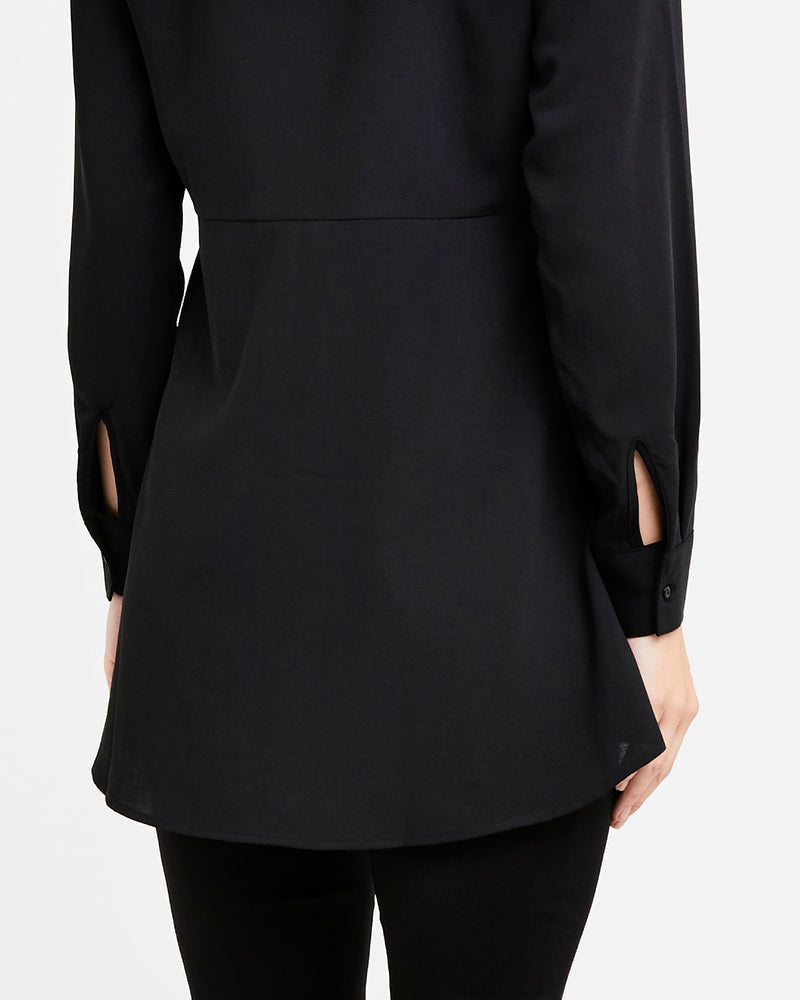 Peplum Maternity & Nursing Shirt in Black