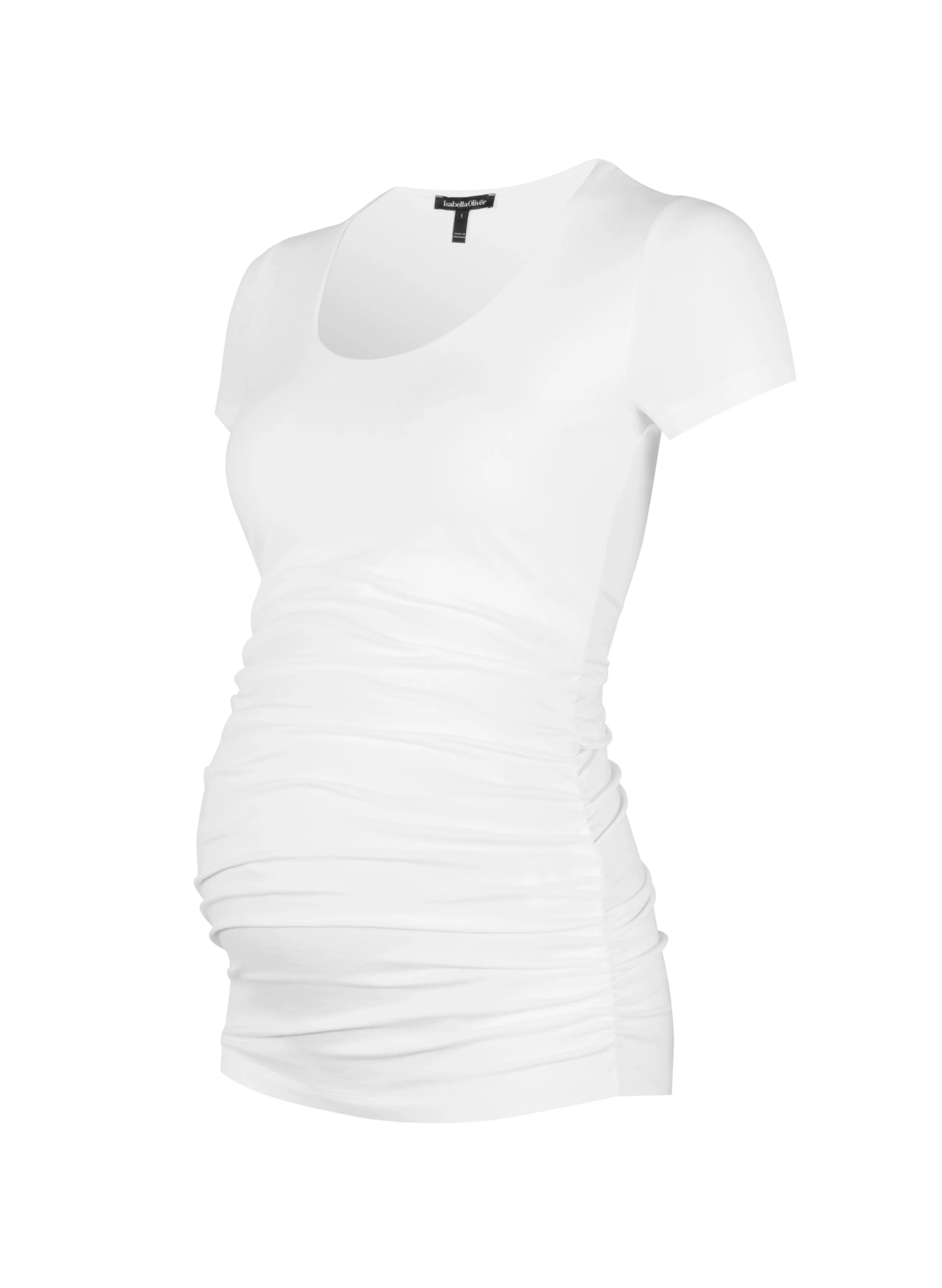 Maternity Cap Scoop Top in White