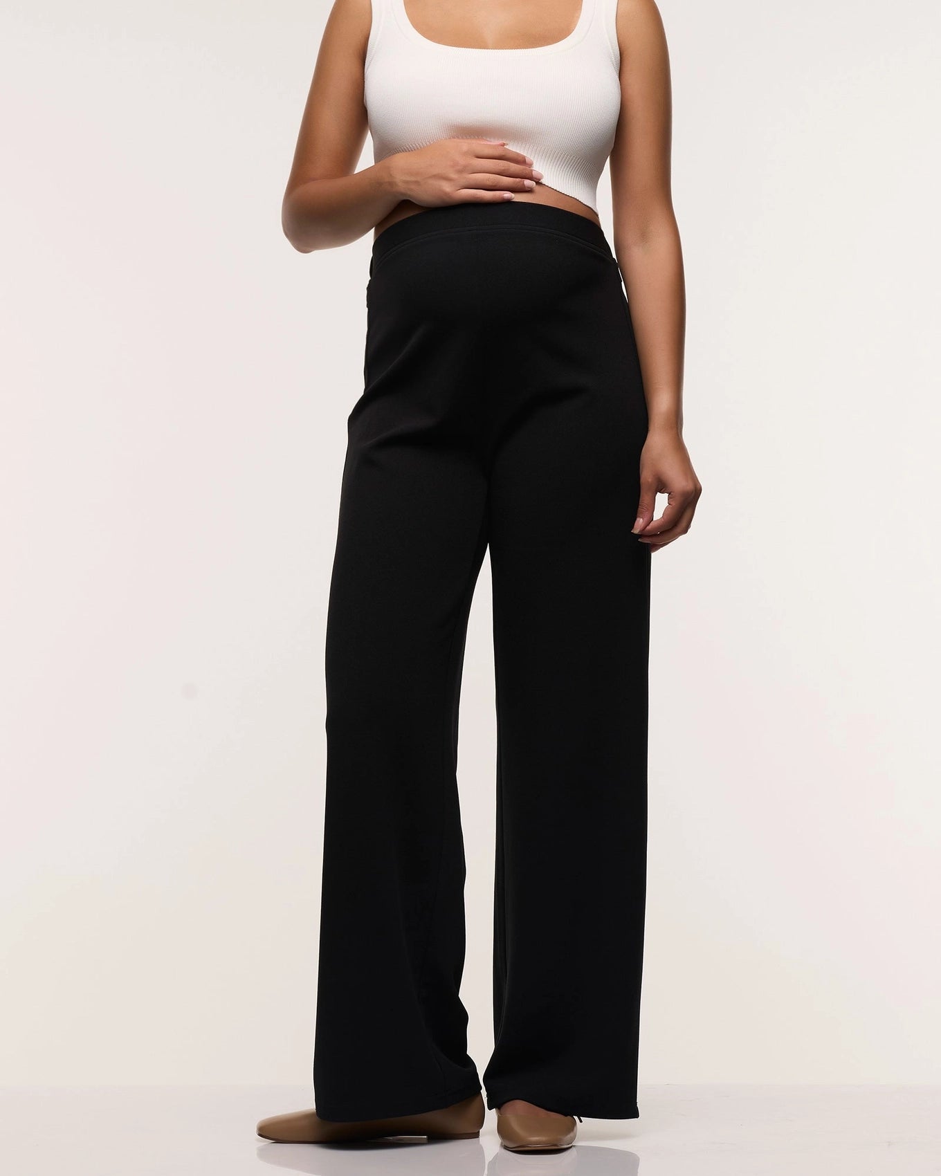 Pull-On Wide Leg Maternity Pants