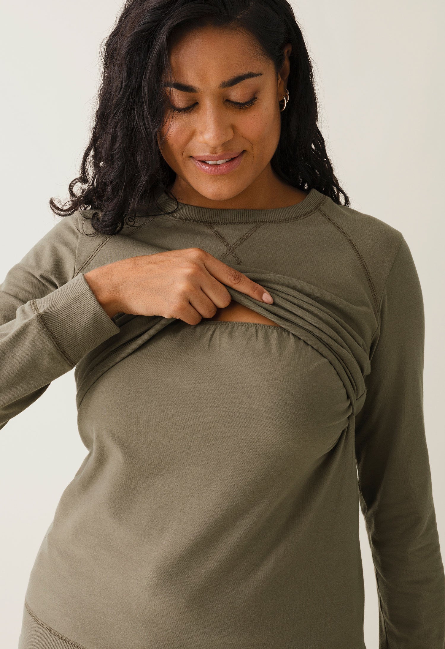 B-Warmer Sweatshirt in Green Khaki