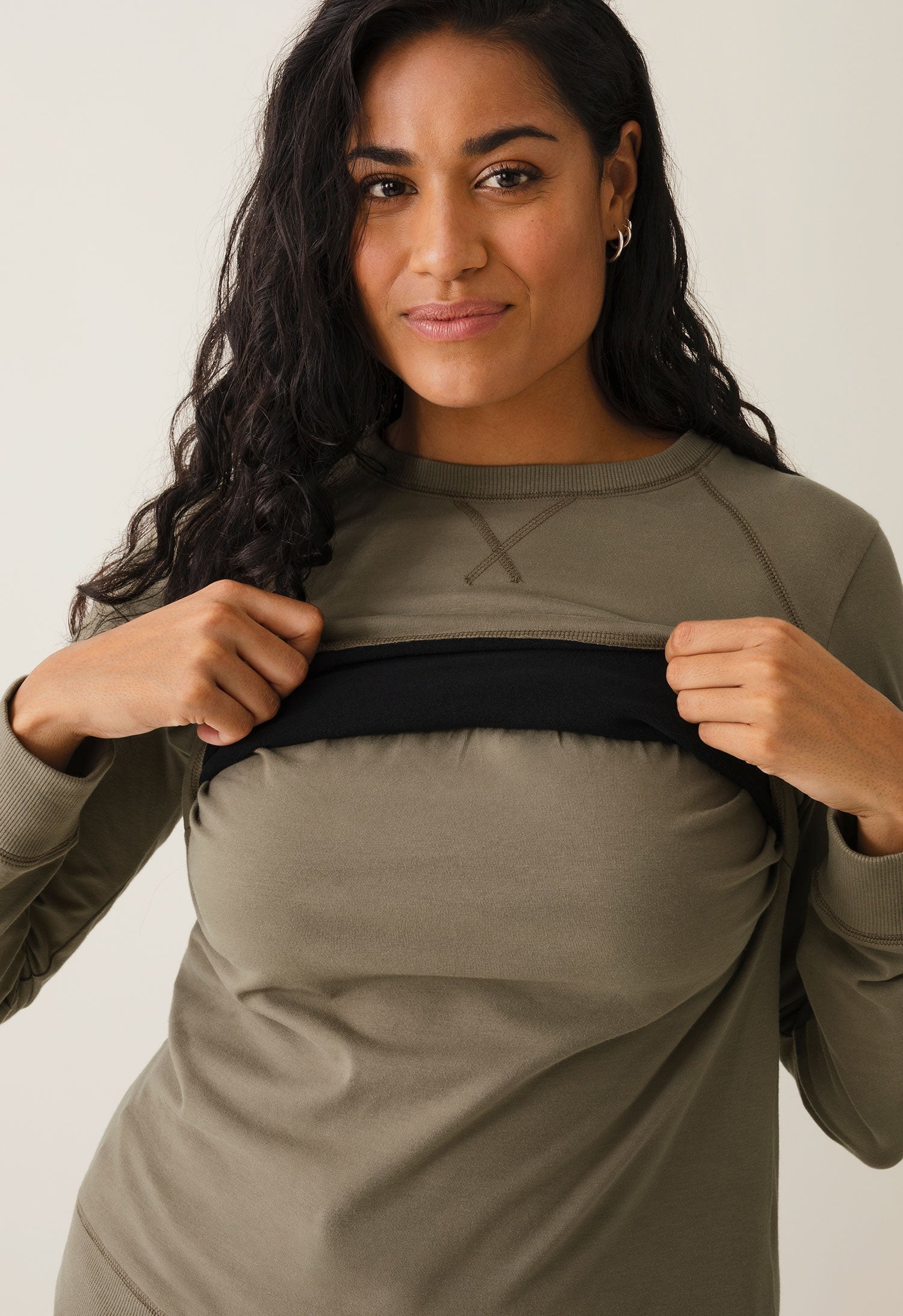 B-Warmer Sweatshirt in Green Khaki