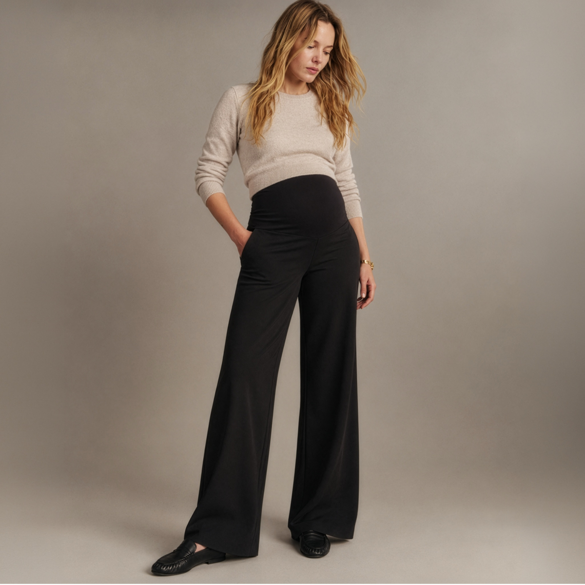 Sandy Detachable Maternity & Nursing Knit in Latte