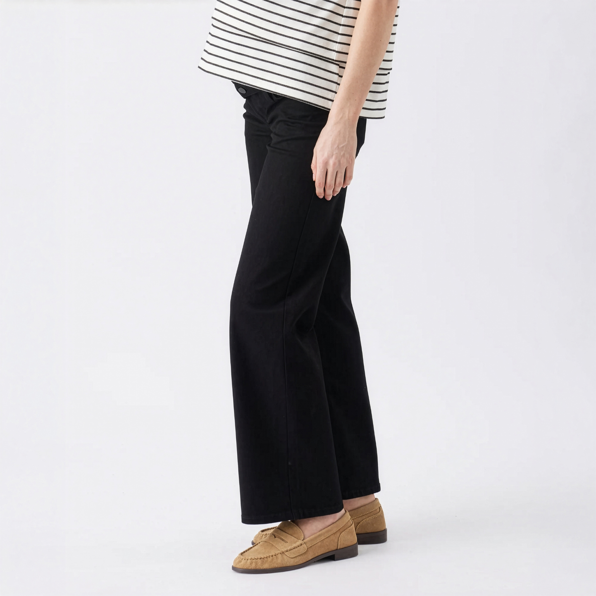 Miller Wide-Leg Over-the-Bump Maternity Jeans in Black