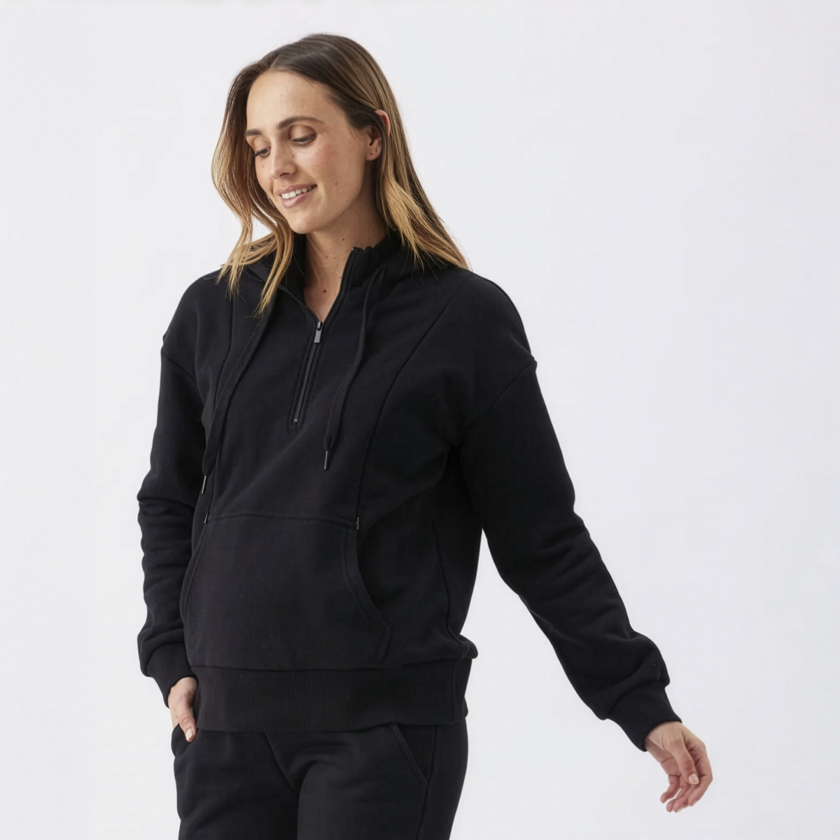 Nicky Maternity & Nursing Hoodie in Black