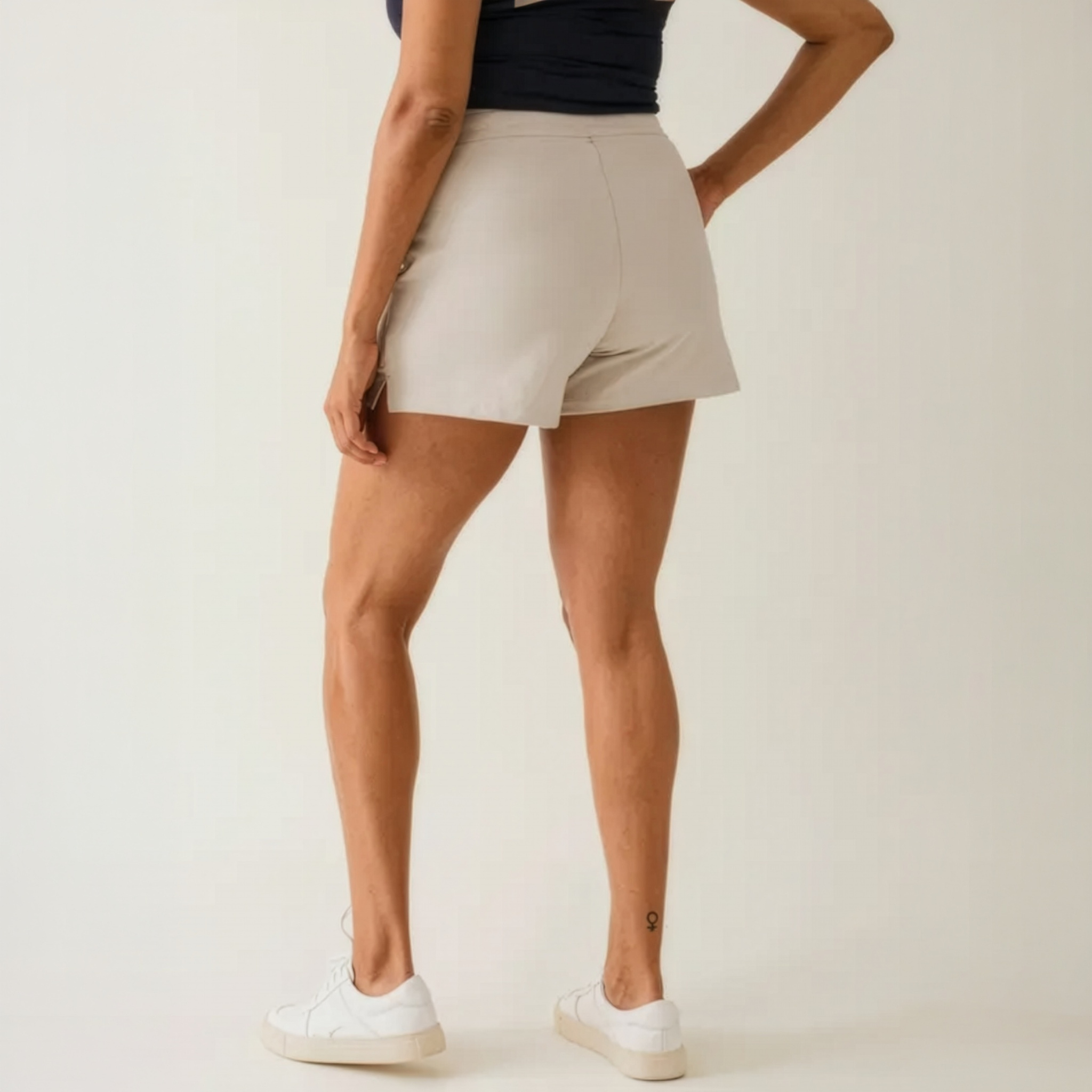 The Maternity & Postpartum Sweat Shorts in Putty