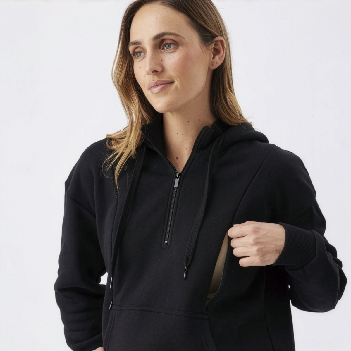 Nicky Maternity & Nursing Hoodie in Black