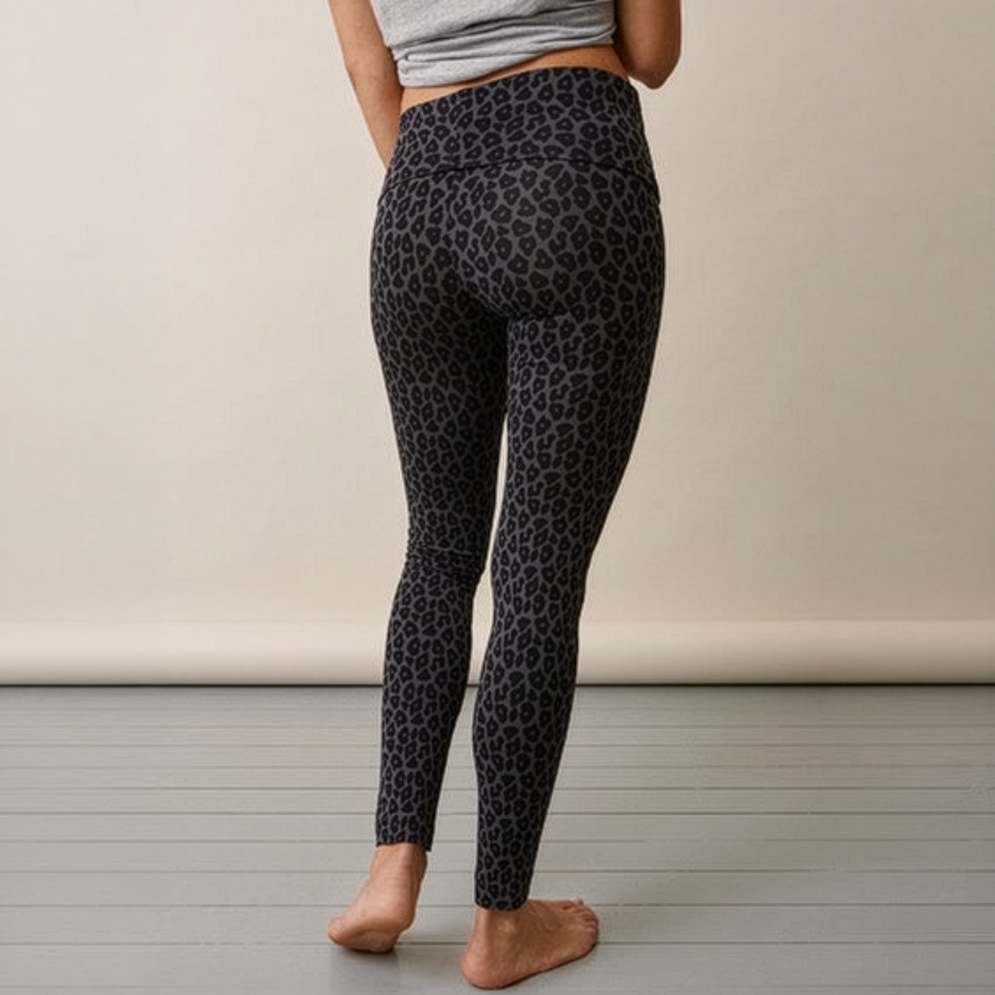 Once-On-Never-Off Maternity & Postpartum Legging in Charcoal Leopard