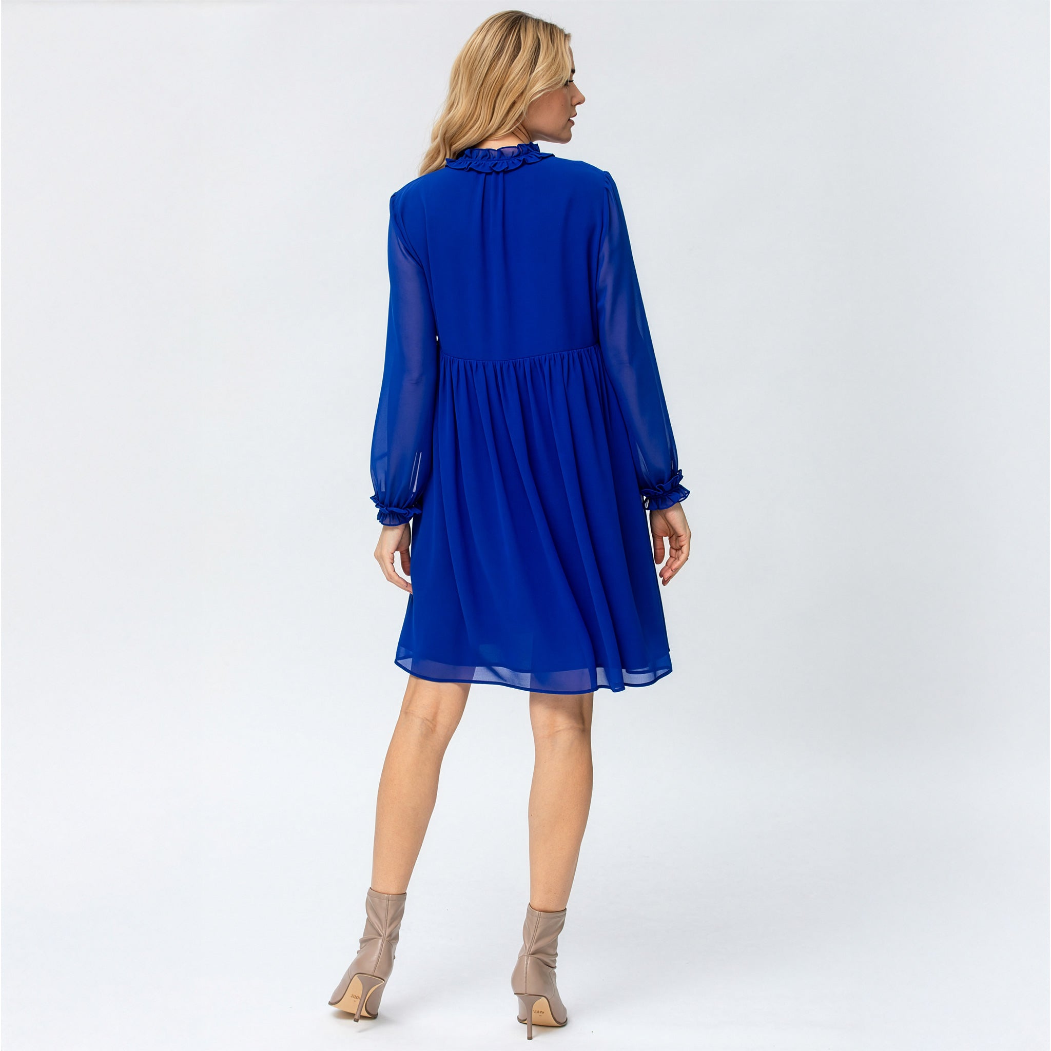 Matilde Maternity & Nursing Chiffon Dress in Sapphire Blue