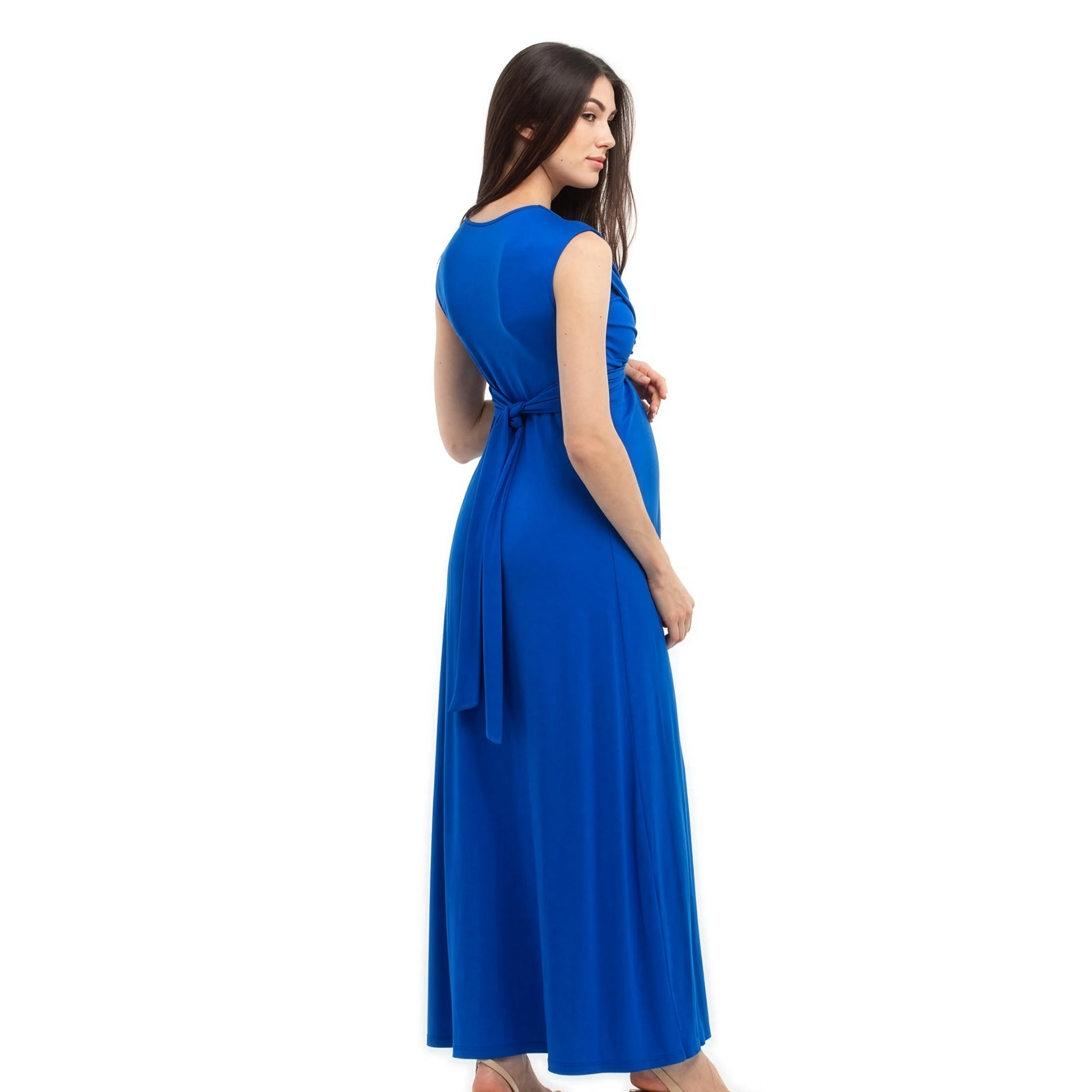 Papaver Maternity & Nursing Maxi Dress in Blue Sapphire