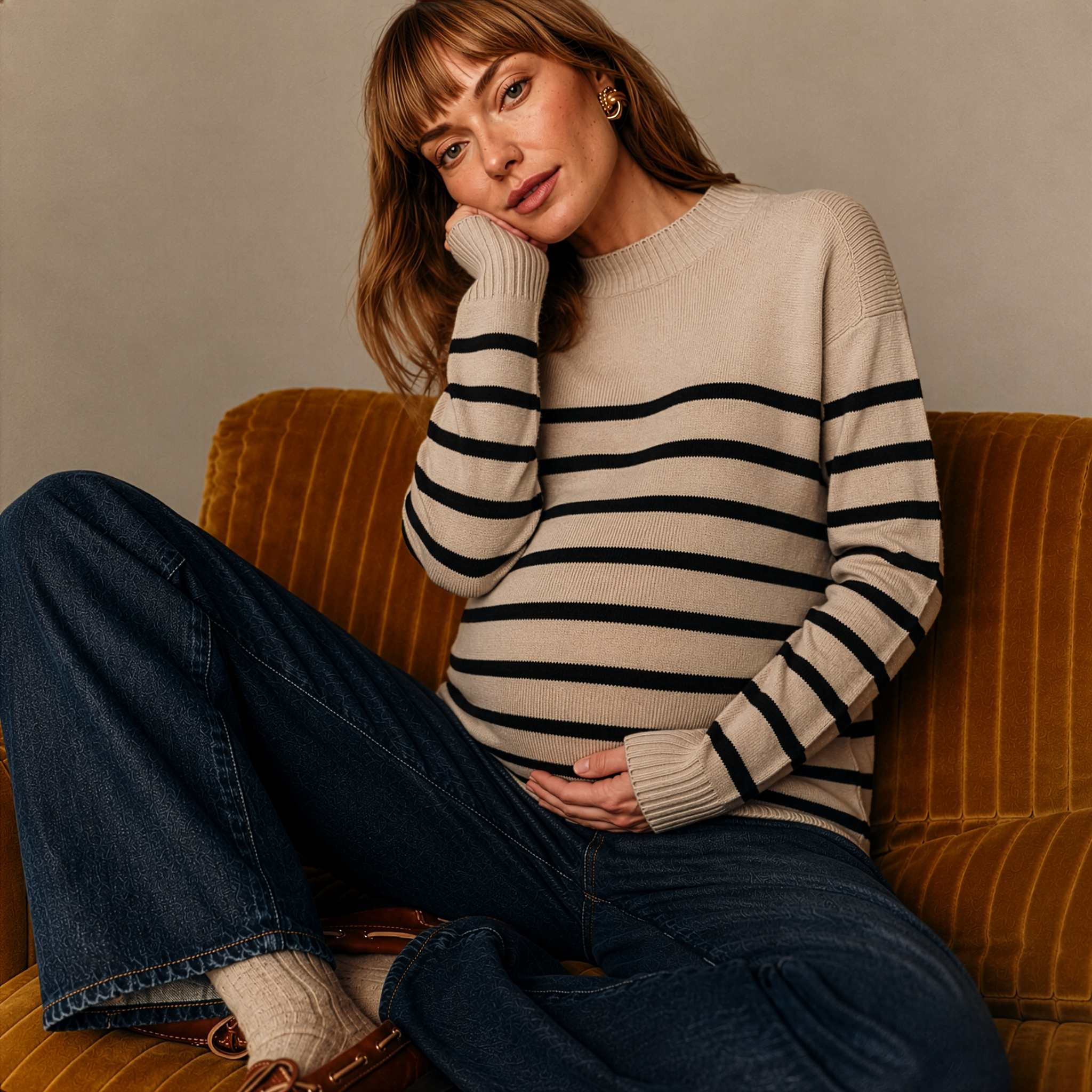 Gerrie Nursing Knit in Mocha & Black